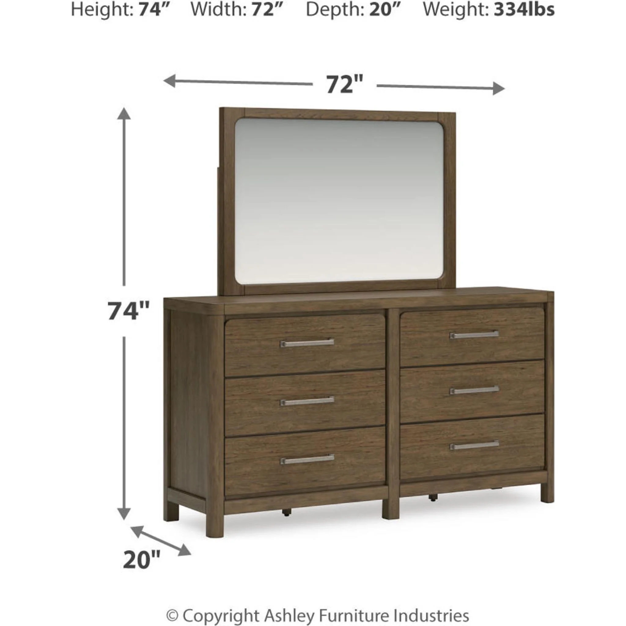 Cabalynn Dresser and Mirror - Light Brown - Image 3