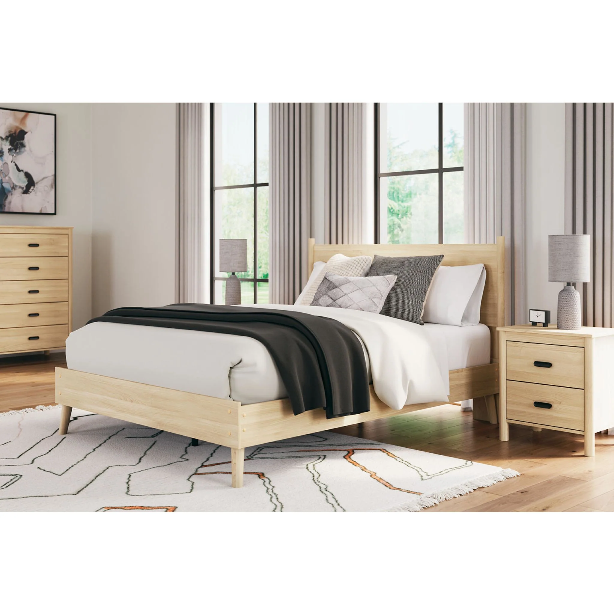 Cabinella Queen Platform Bed - Tan - Image 2