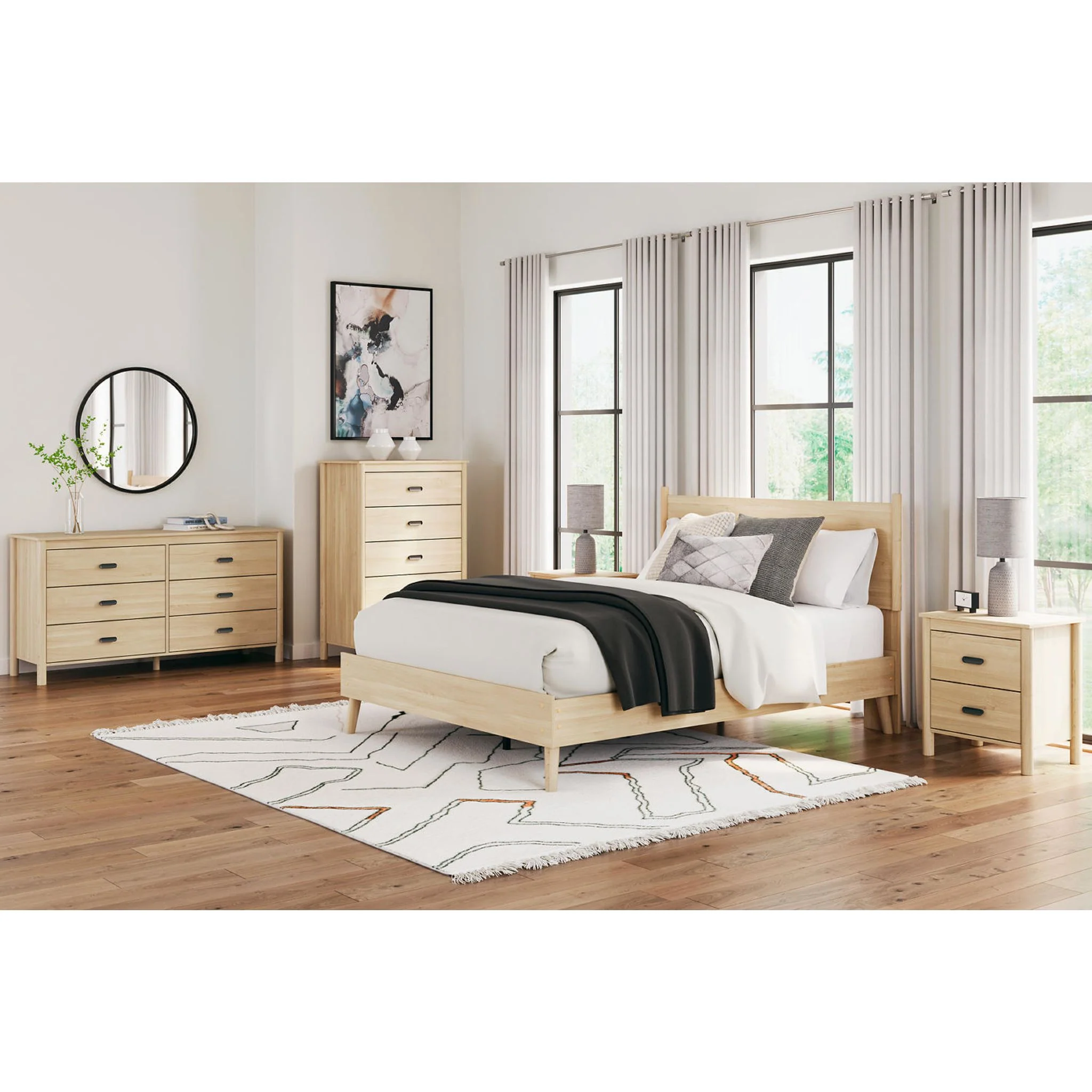 Cabinella Queen Platform Bed - Tan - Image 7