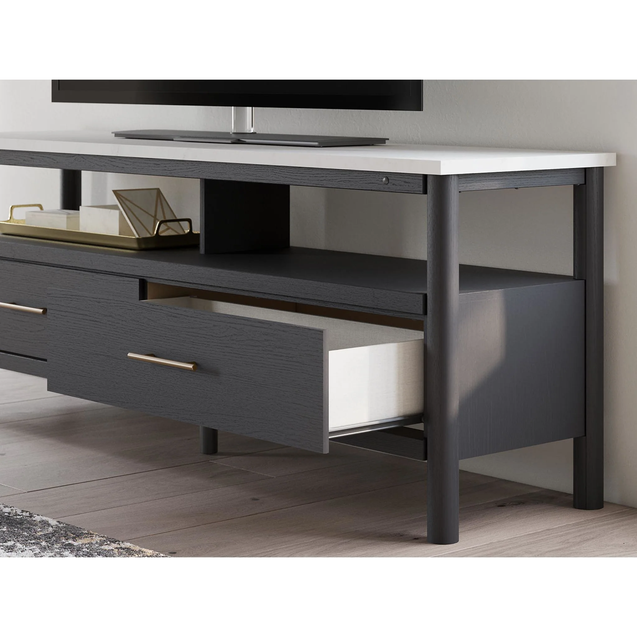 Cadmori TV Stand - Black/White - Image 14