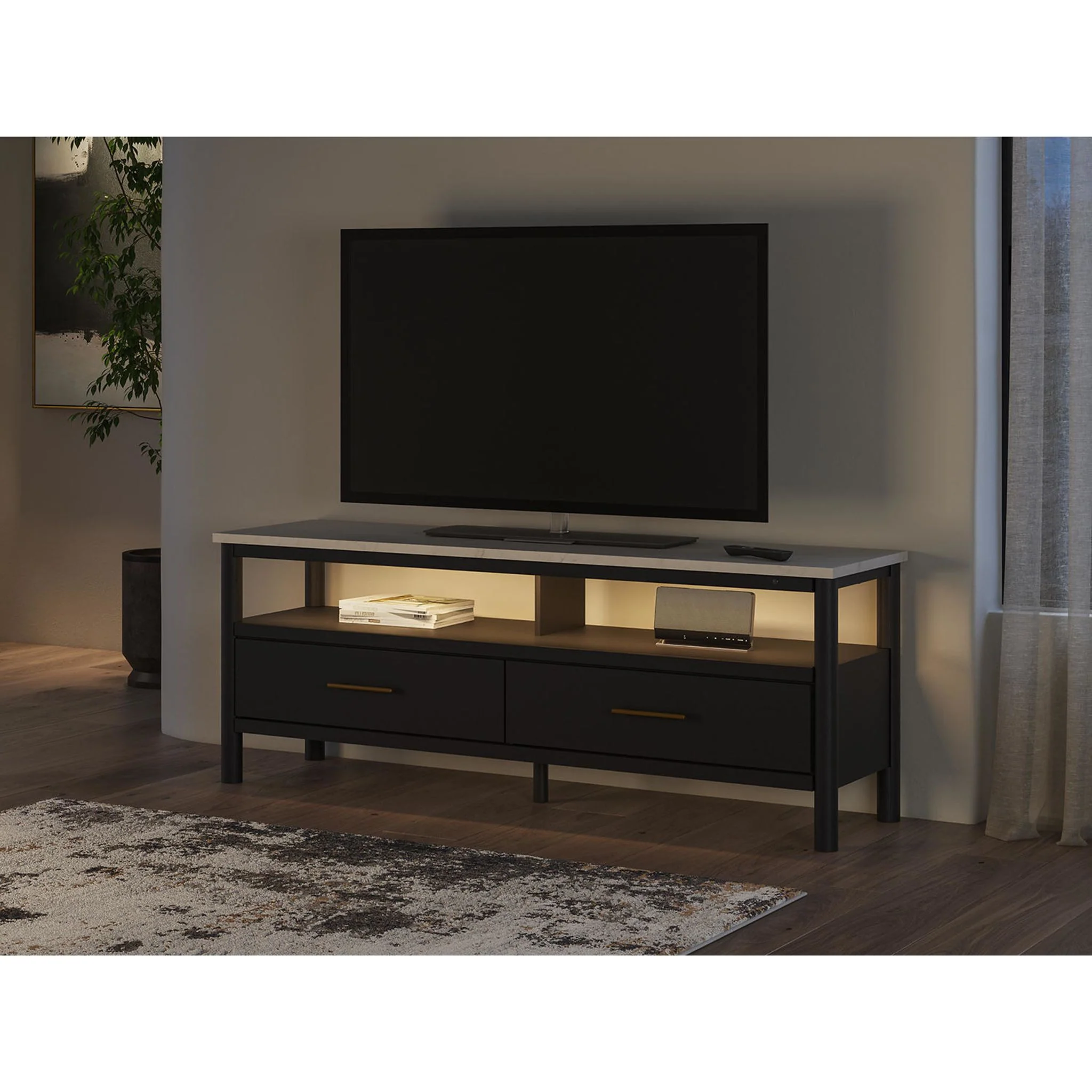 Cadmori TV Stand - Black/White - Image 15
