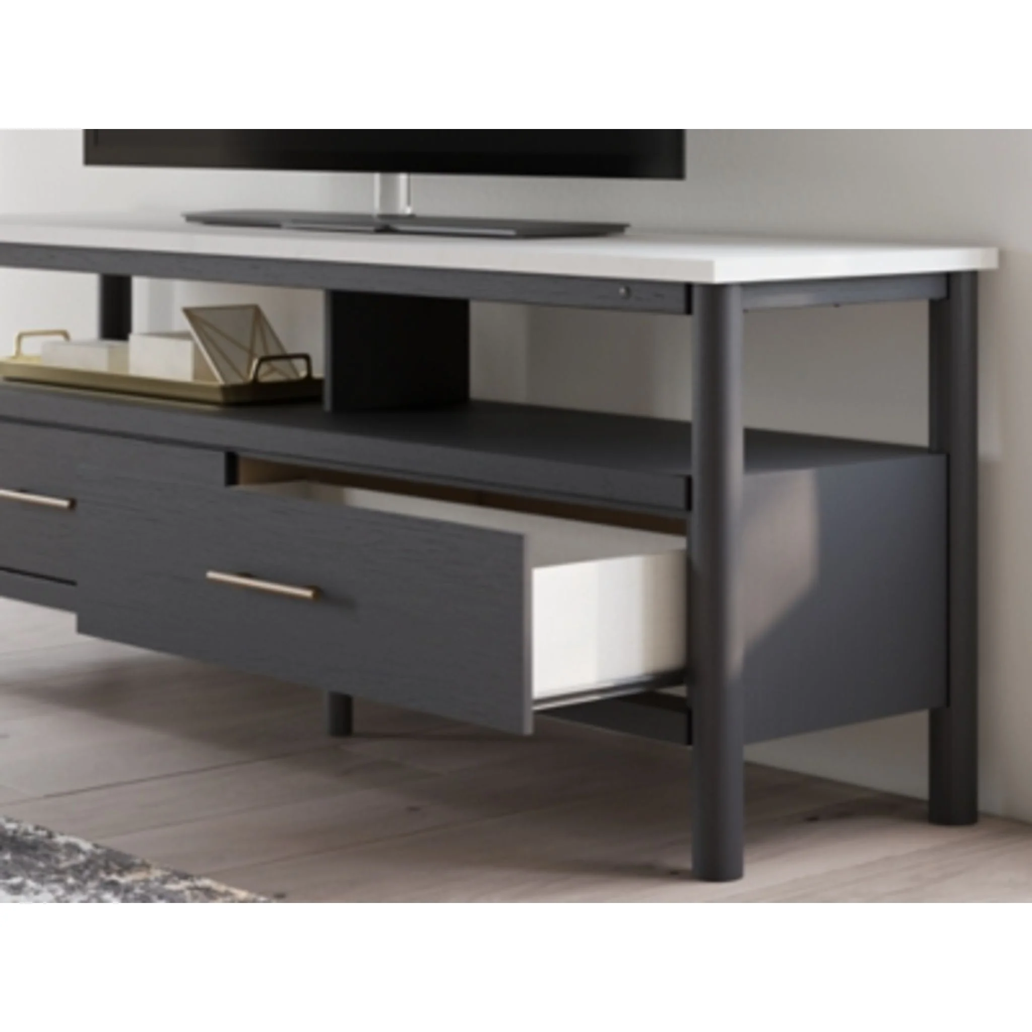 Cadmori TV Stand - Black/White - Image 4