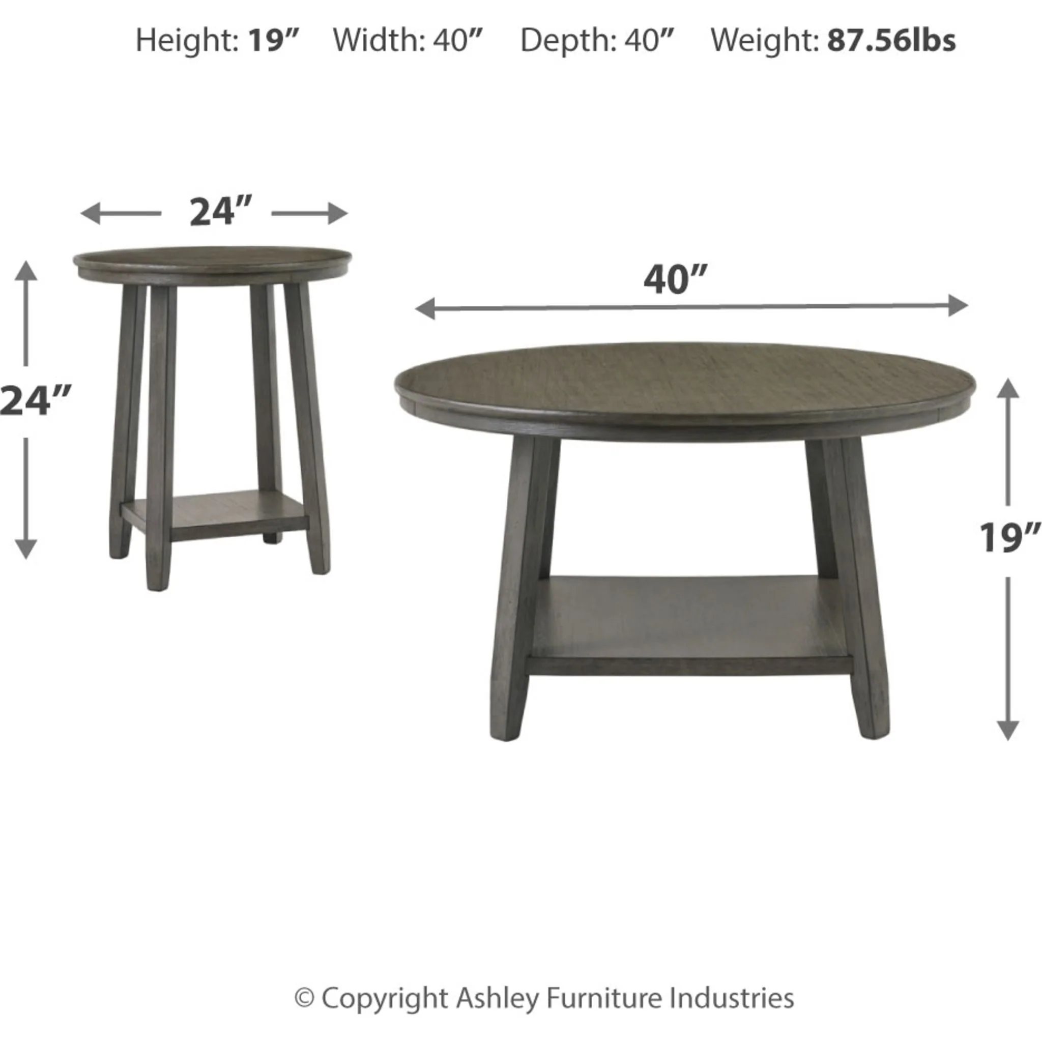 Caitbrook 3 Pack Tables - Gray - Image 4