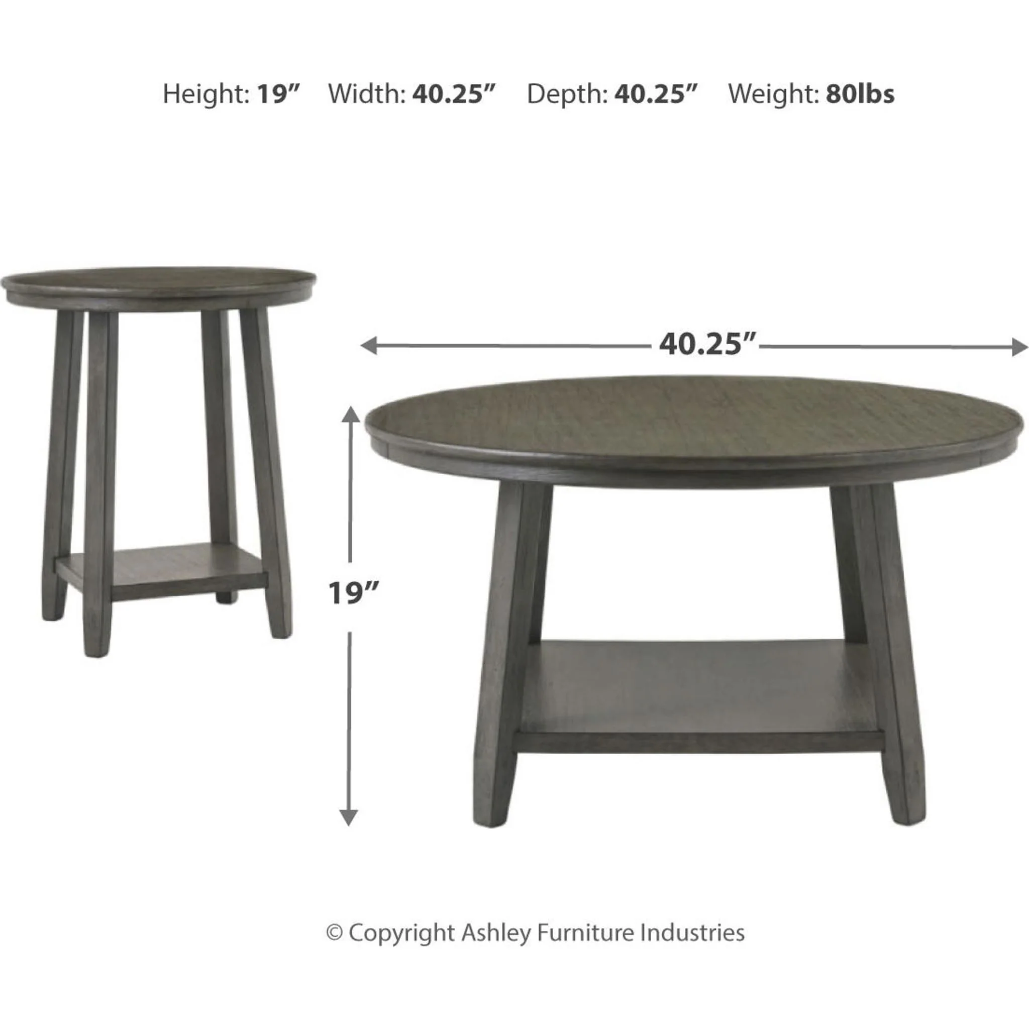 Caitbrook 3 Pack Tables - Gray - Image 7