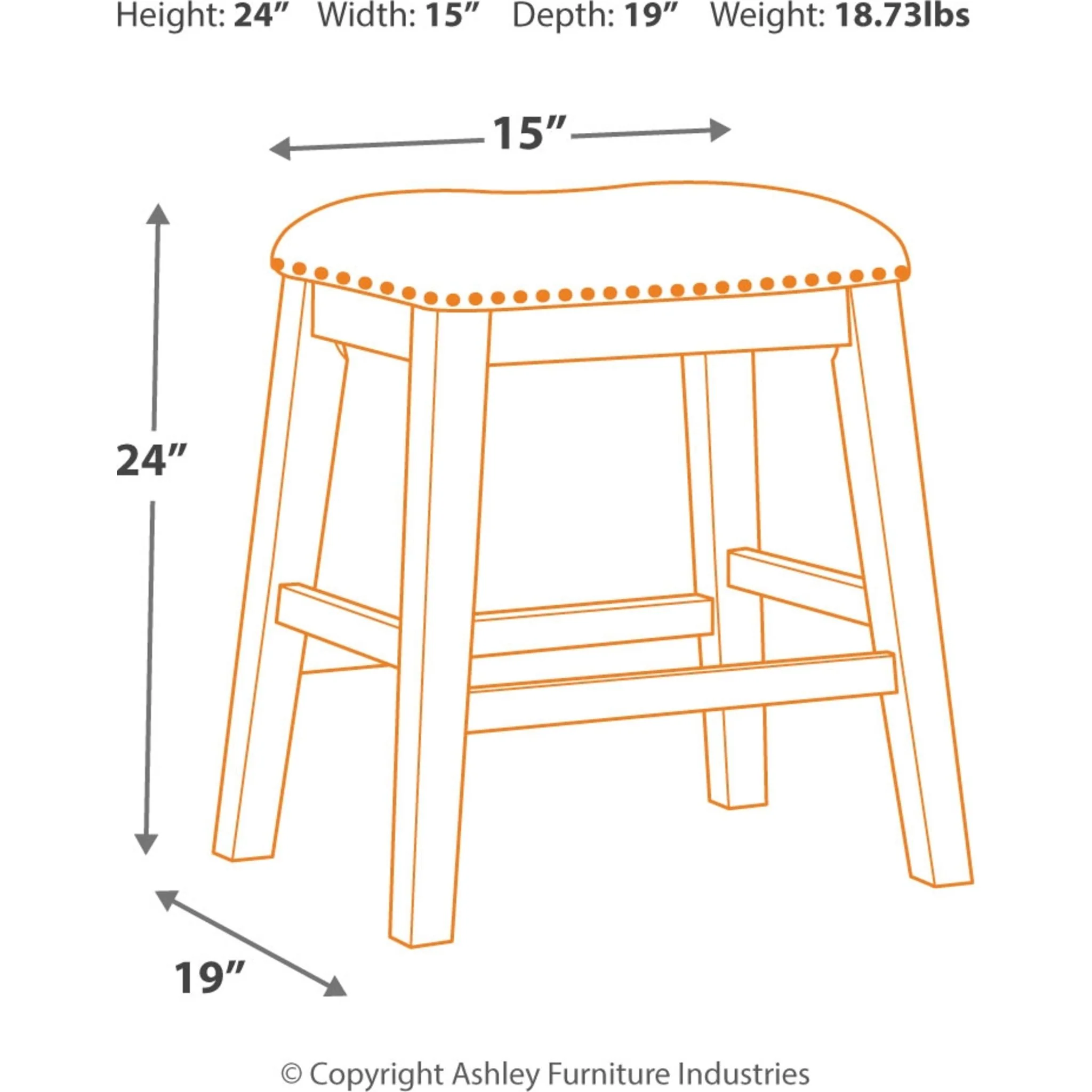 Caitbrook Counter Height Stool - Gray - (D388-024) - Image 4
