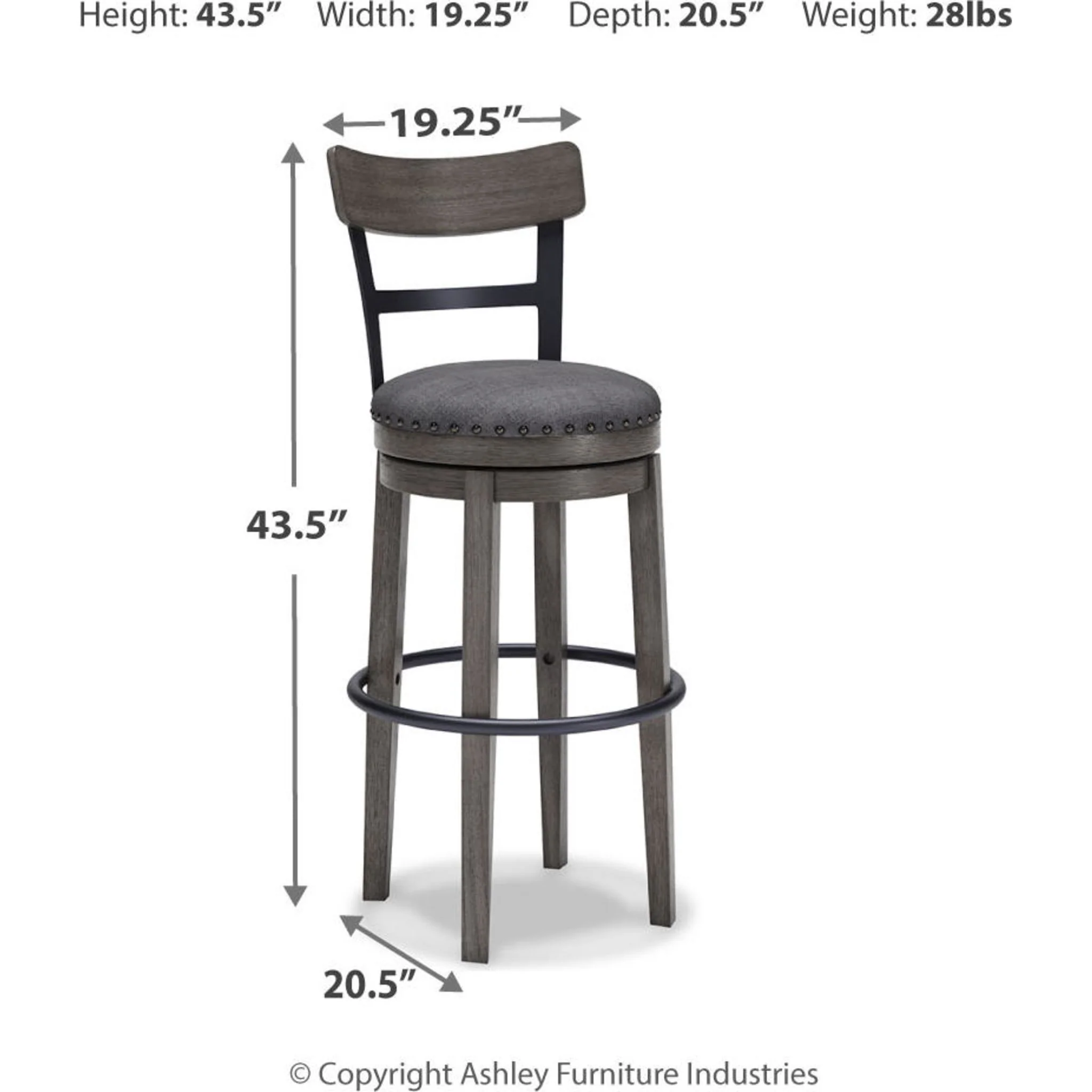 Caitbrook Bar Height Stool - Gray - (D388-230) - Image 5