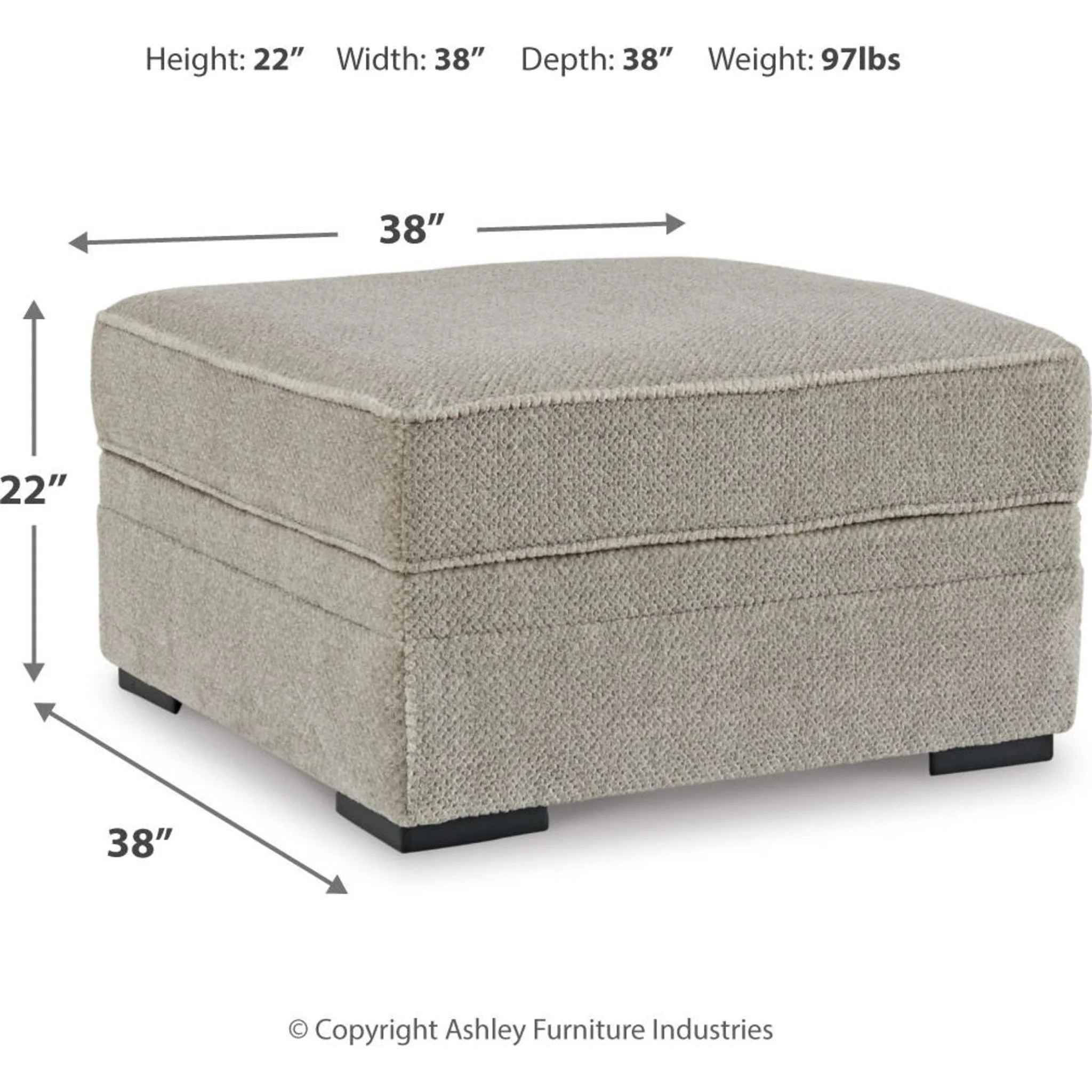 Calnita Storage Ottoman - Sisal - Image 9