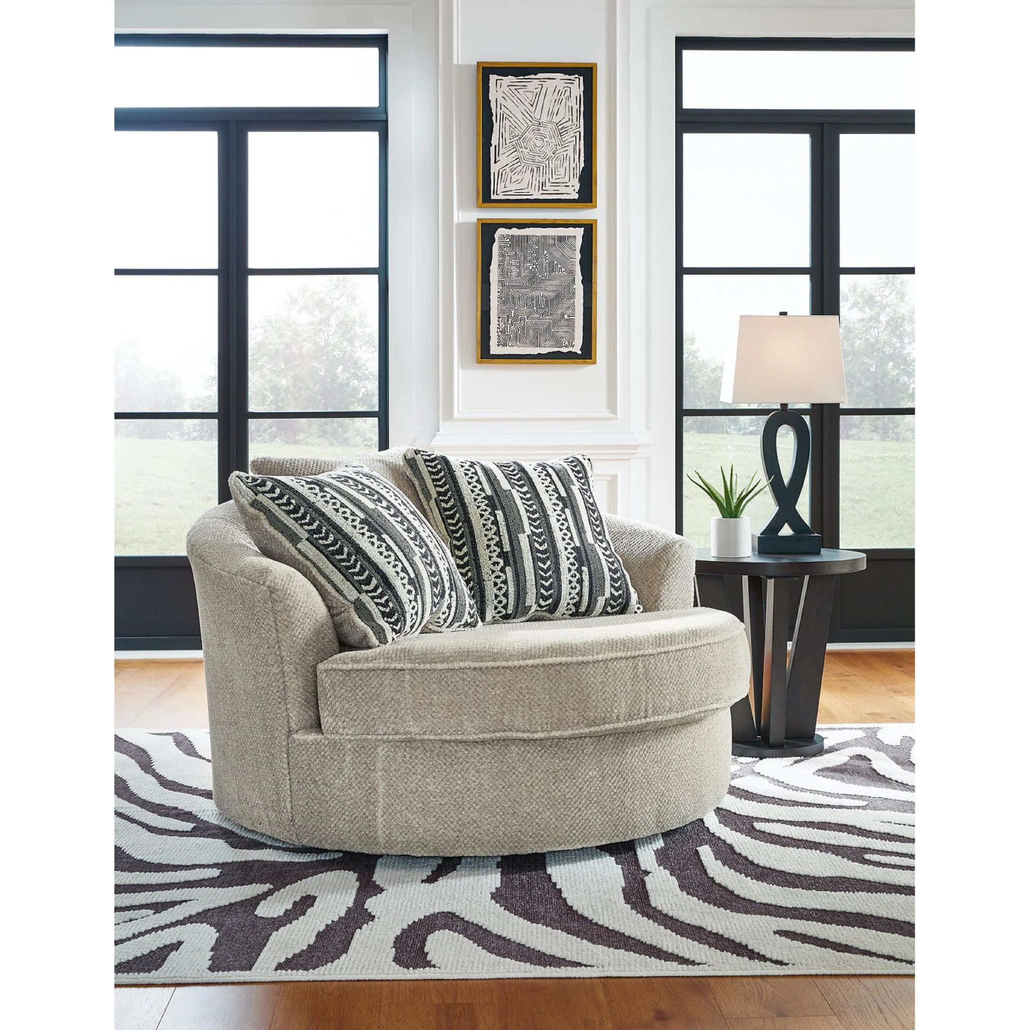 Calnita Swivel Chair - Sisal - Image 2