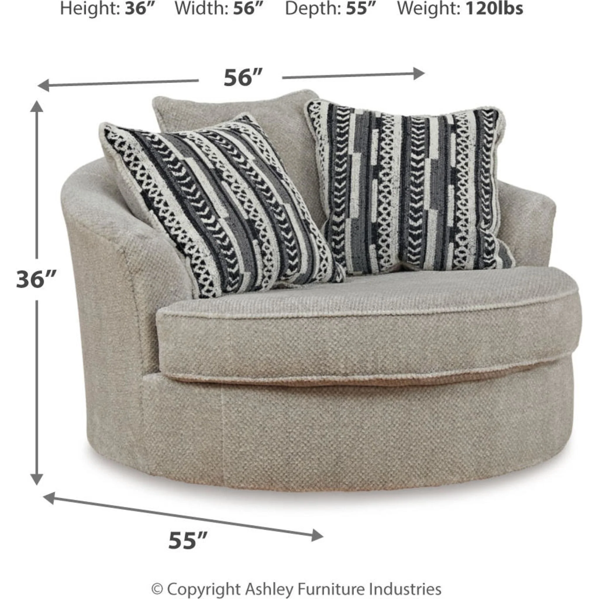 Calnita Swivel Chair - Sisal - Image 3