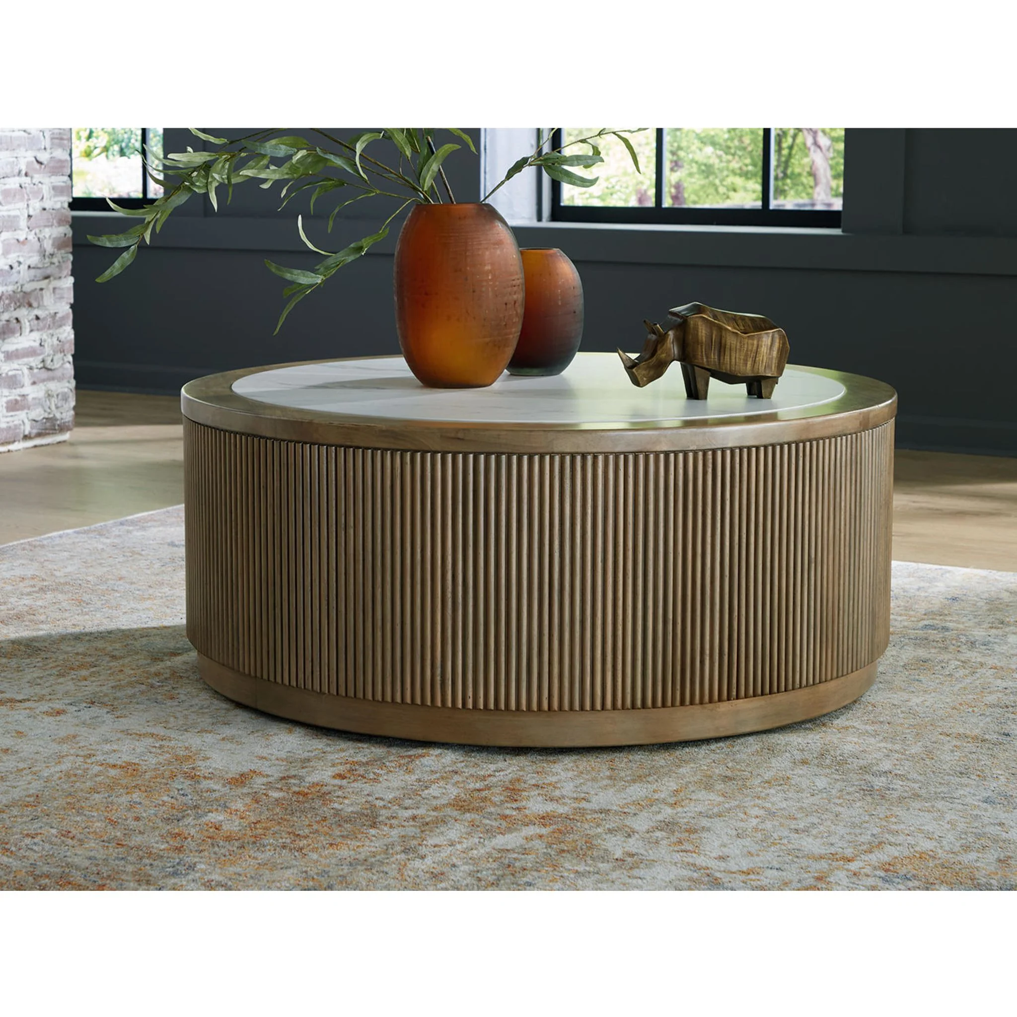 Camdill Coffee Table - Light Brown/White - Image 2
