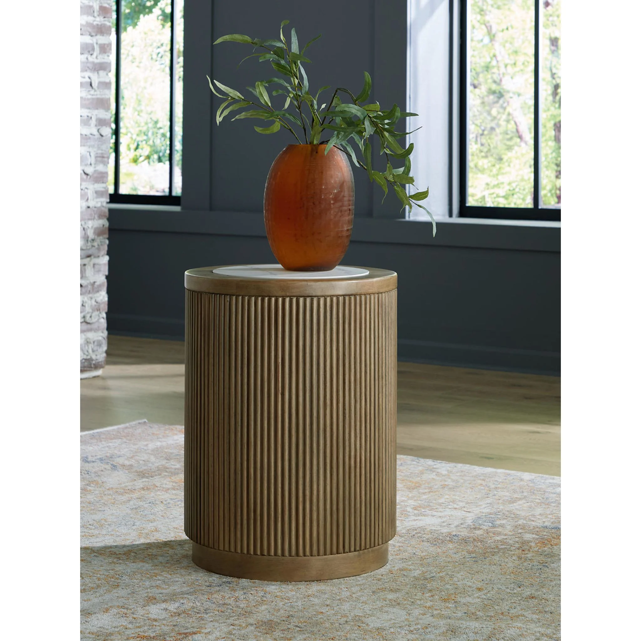 Camdill End Table - Light Brown/White - Image 2