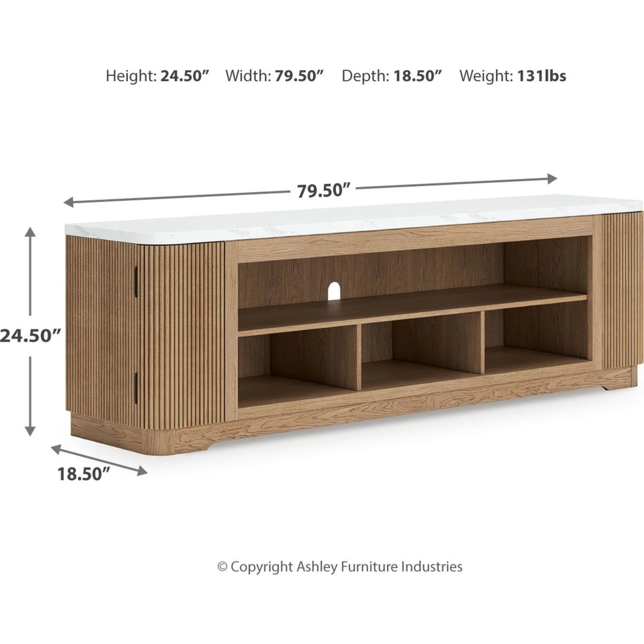 Camdill TV Stand - Light Brown - Image 3