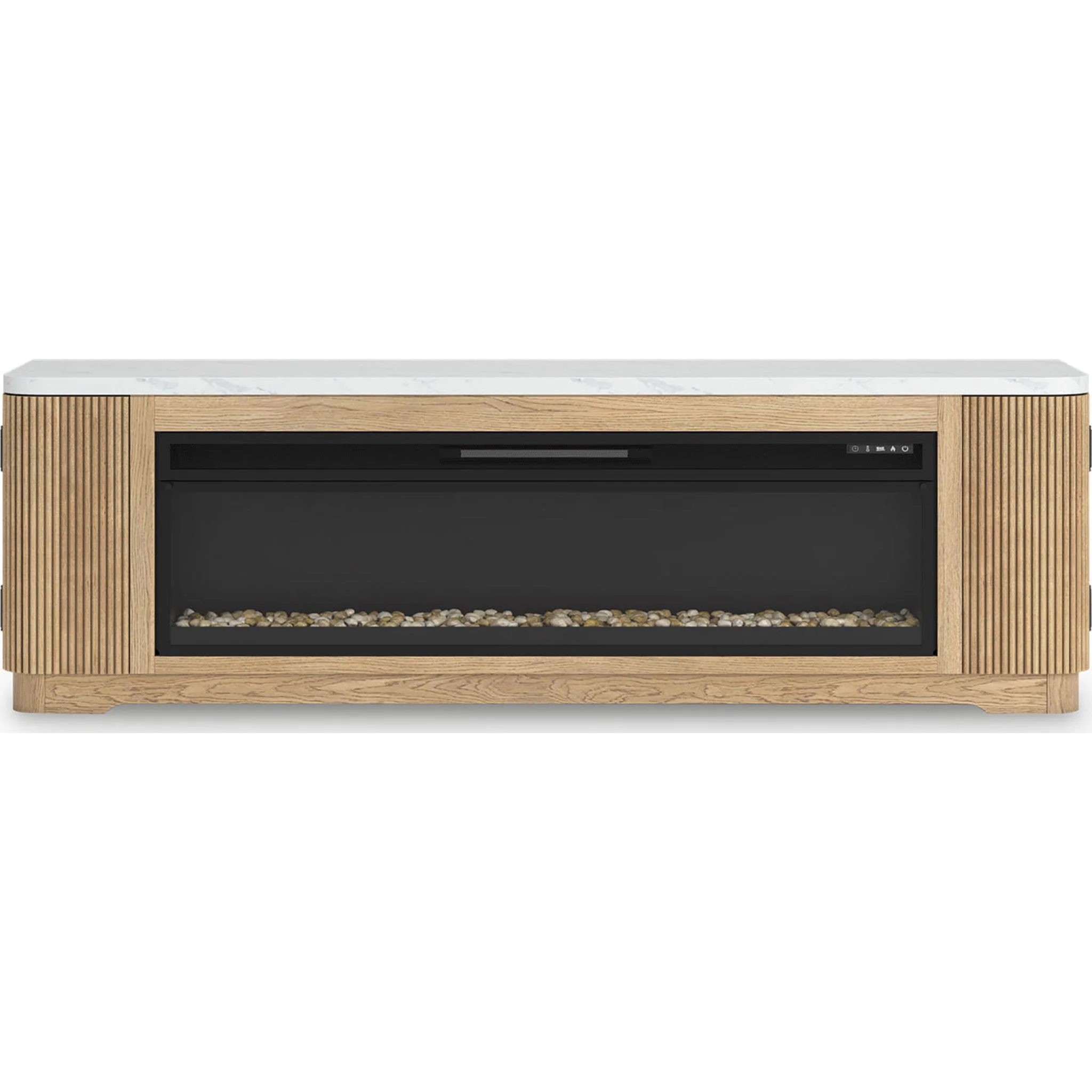 Camdill TV Stand with Fireplace - Light Brown - Image 10