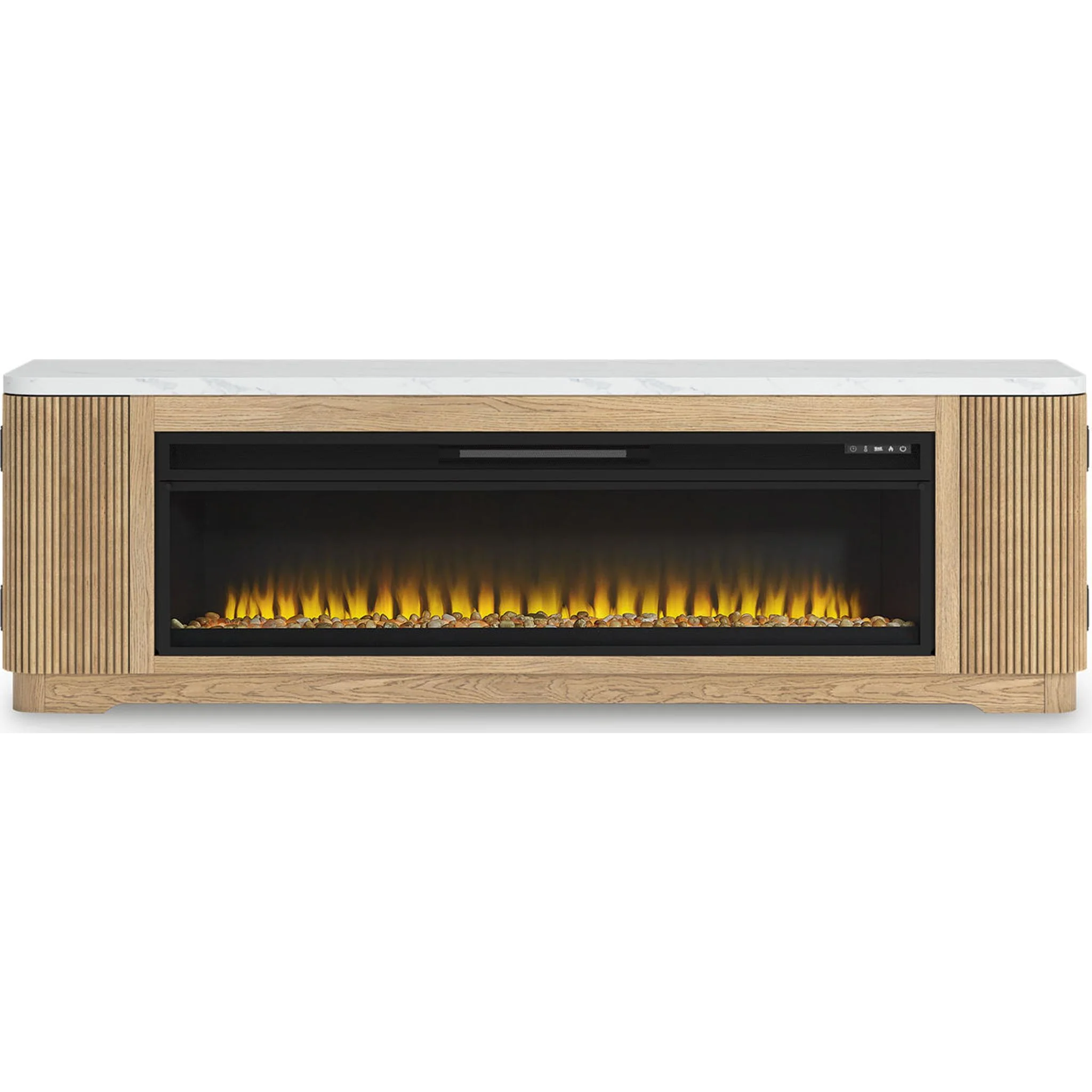 Camdill TV Stand with Fireplace - Light Brown - Image 11