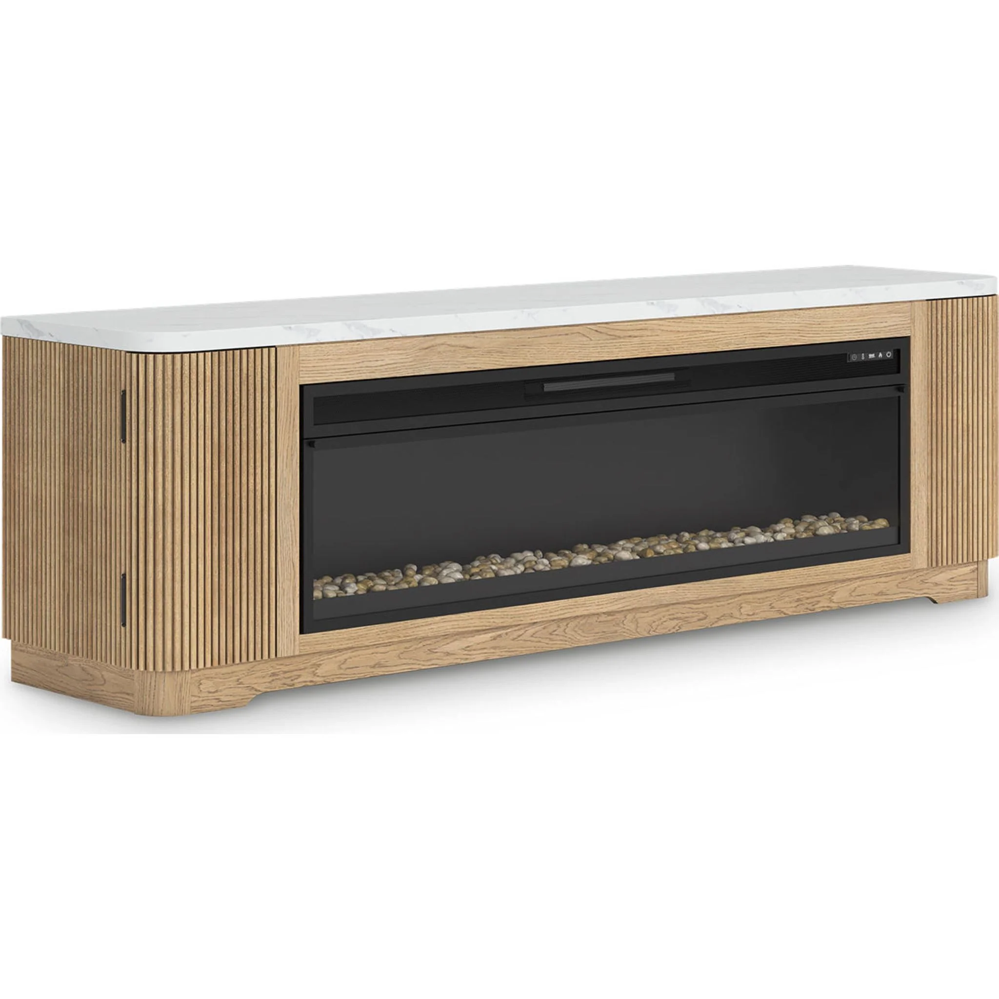 Camdill TV Stand with Fireplace - Light Brown - Image 6