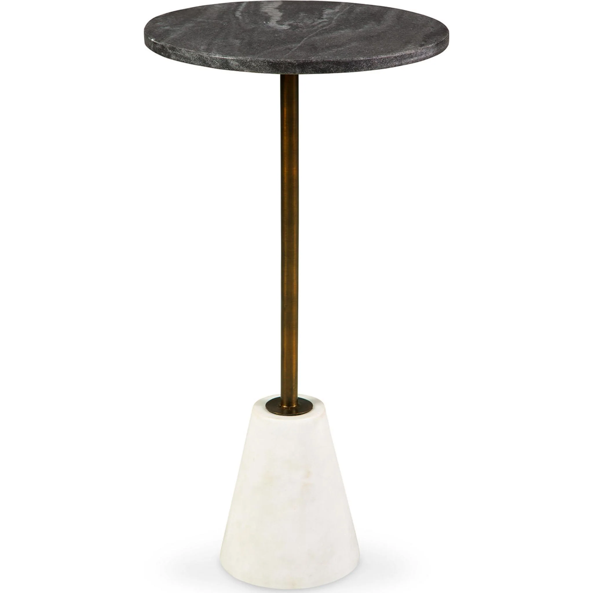 Caramont Accent Table - Black/White/Gold Finish