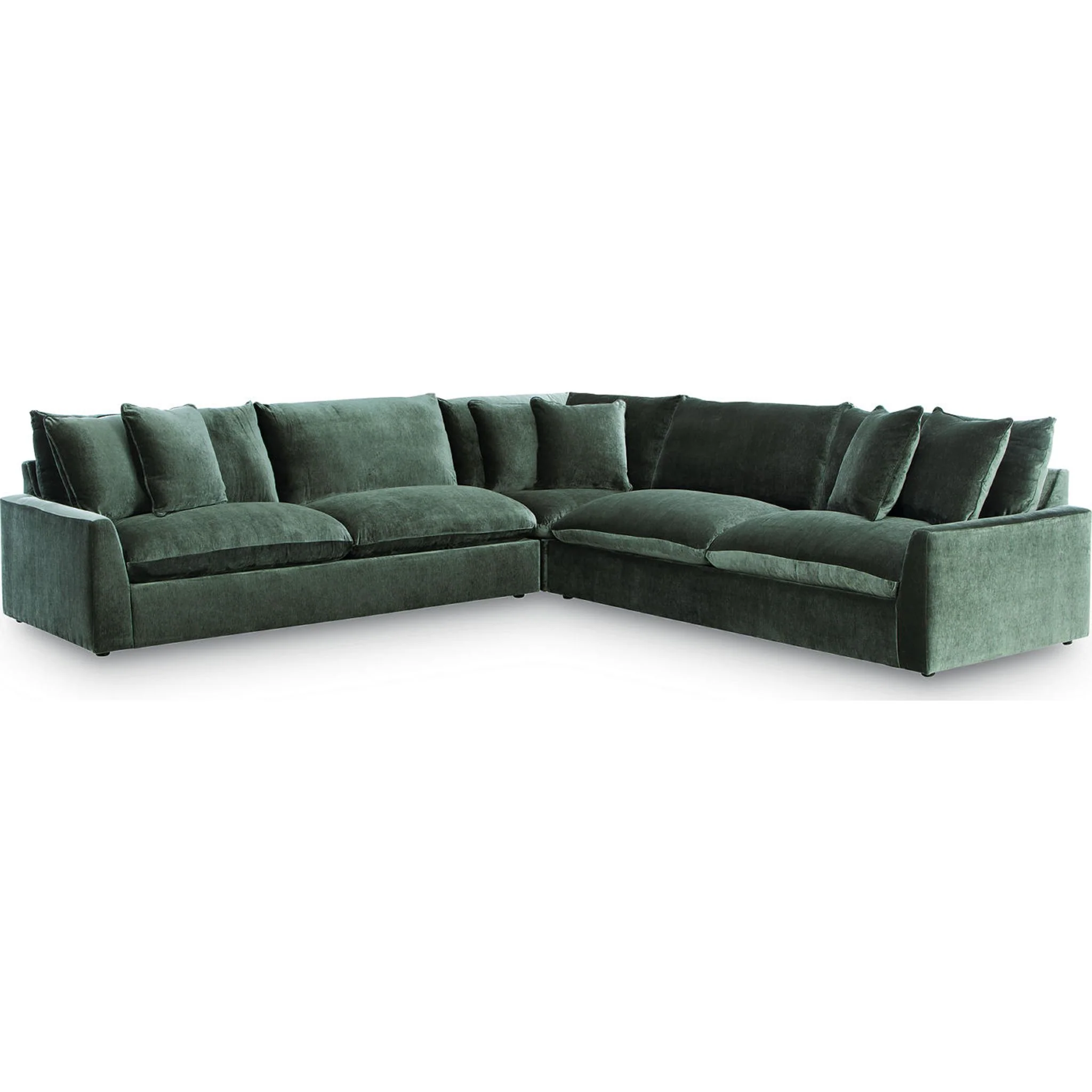 Carriage View 3 Piece Sectional - Jade - Image 6