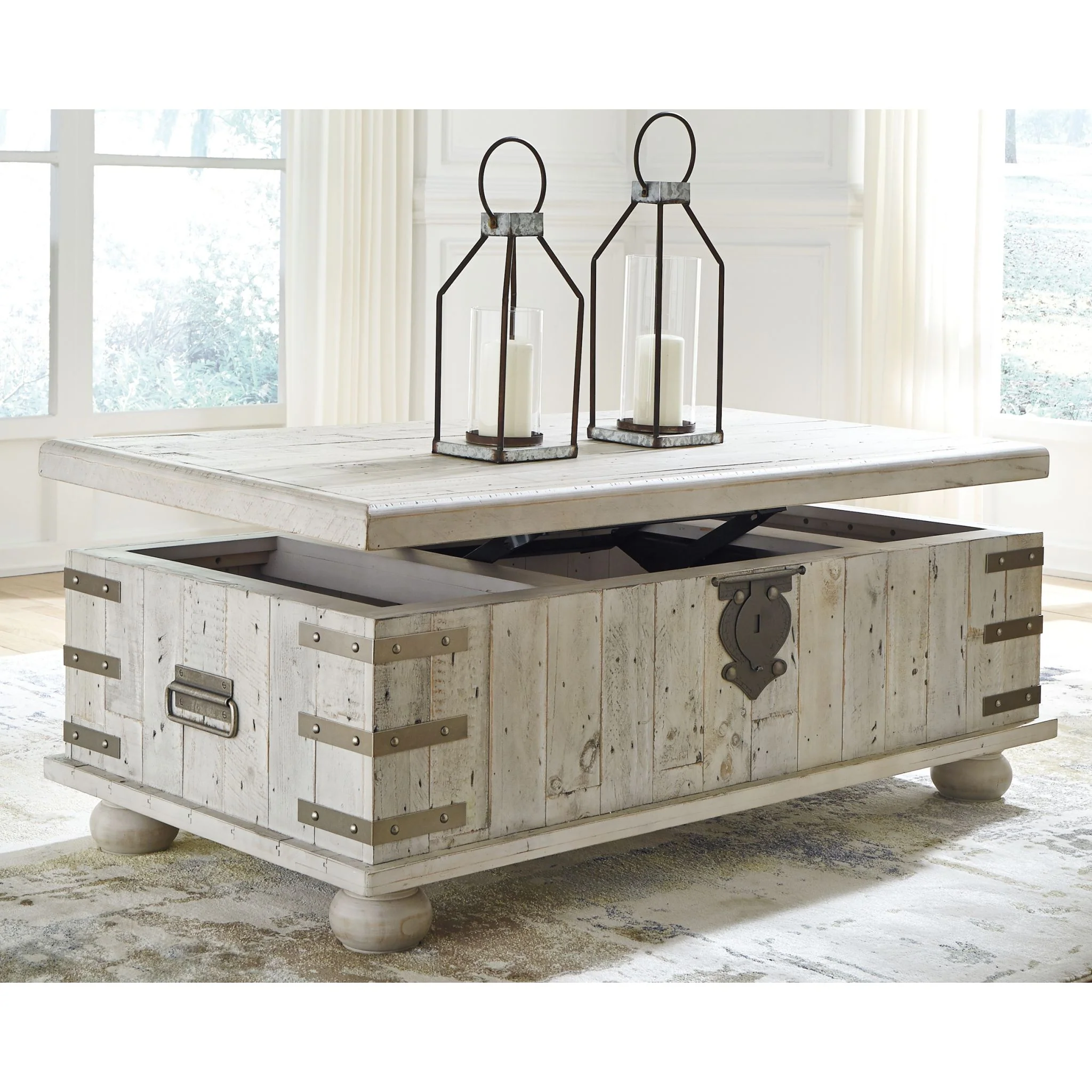 Carynhurst Coffee Table - White Wash Gray - Image 3