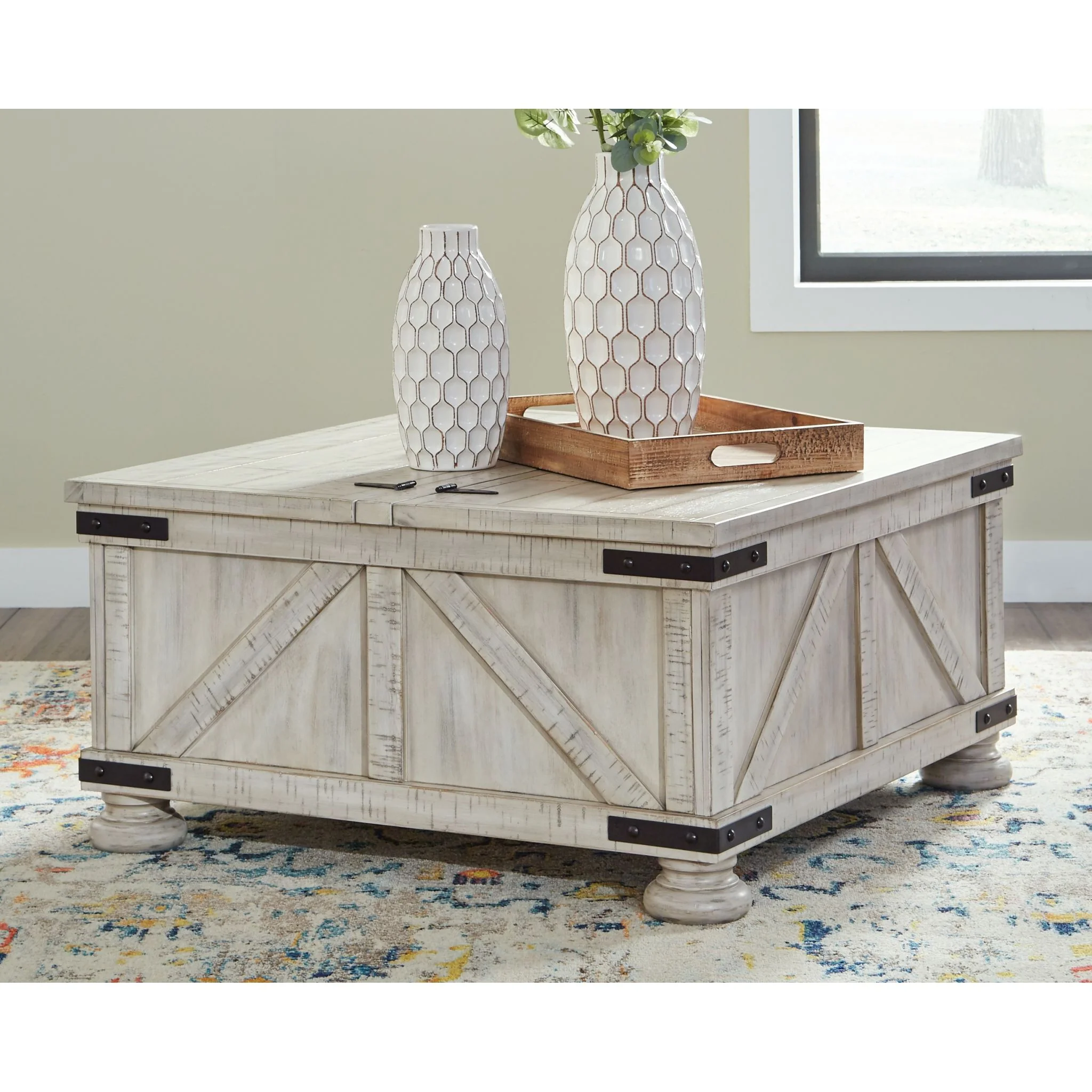 Carynhurst Coffee Table - Whitewash - Image 2
