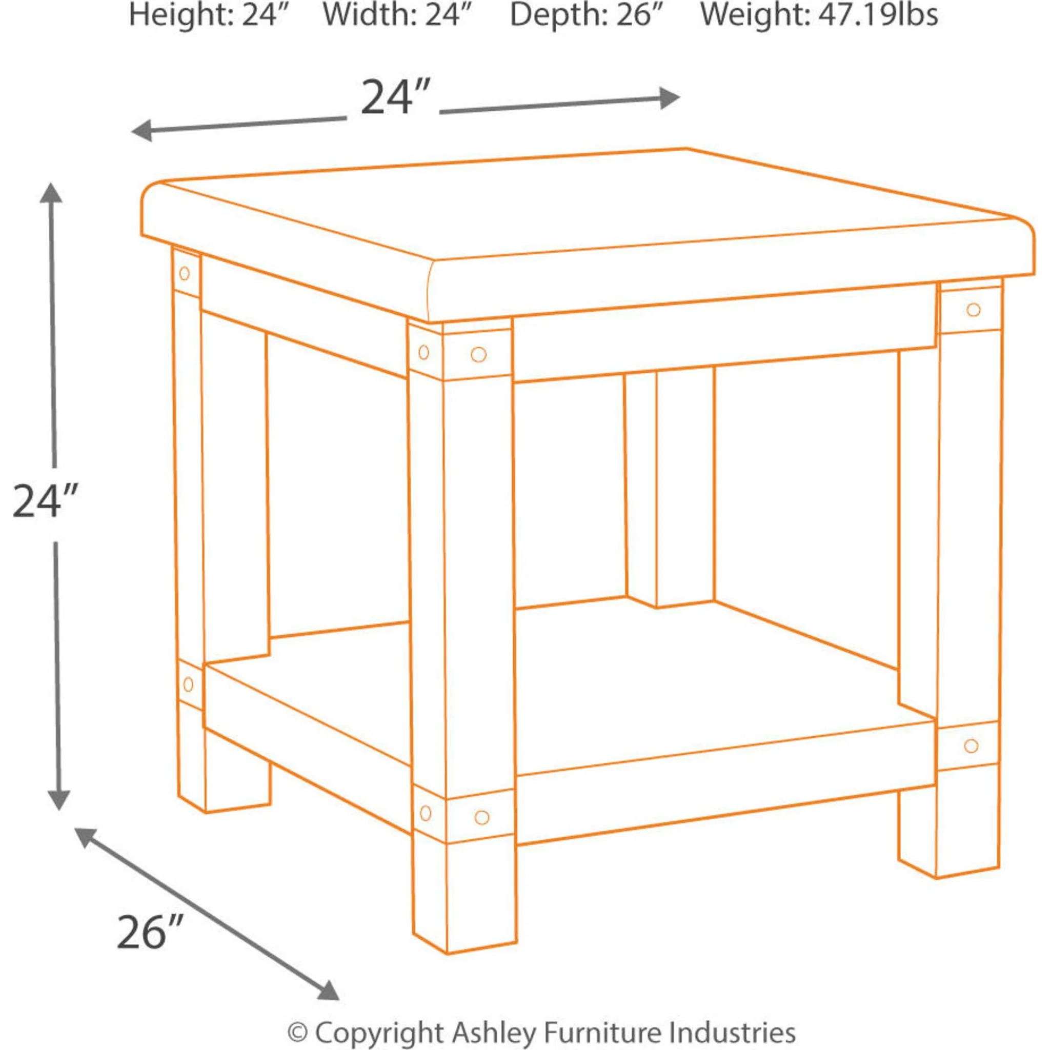 Carynhurst End Table - White Wash Gray - Image 13