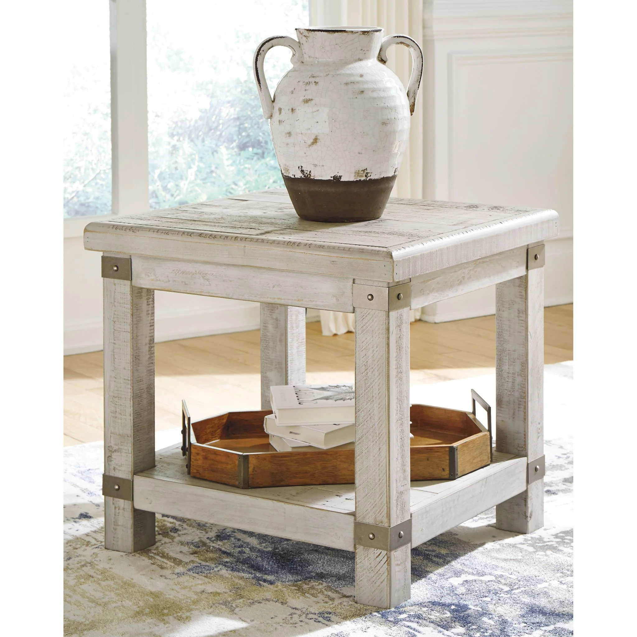 Carynhurst End Table - White Wash Gray - Image 2