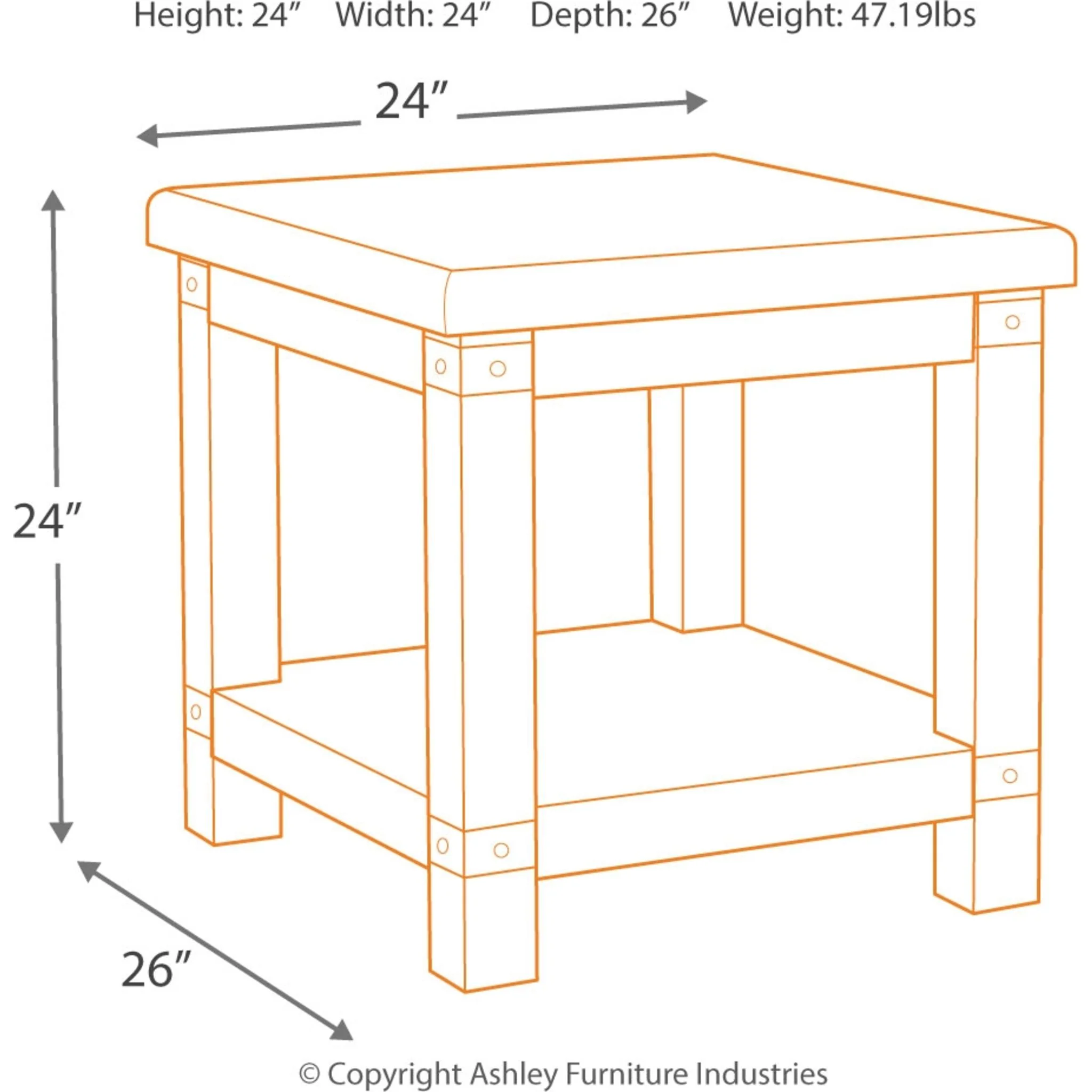 Carynhurst End Table - White Wash Gray - Image 7
