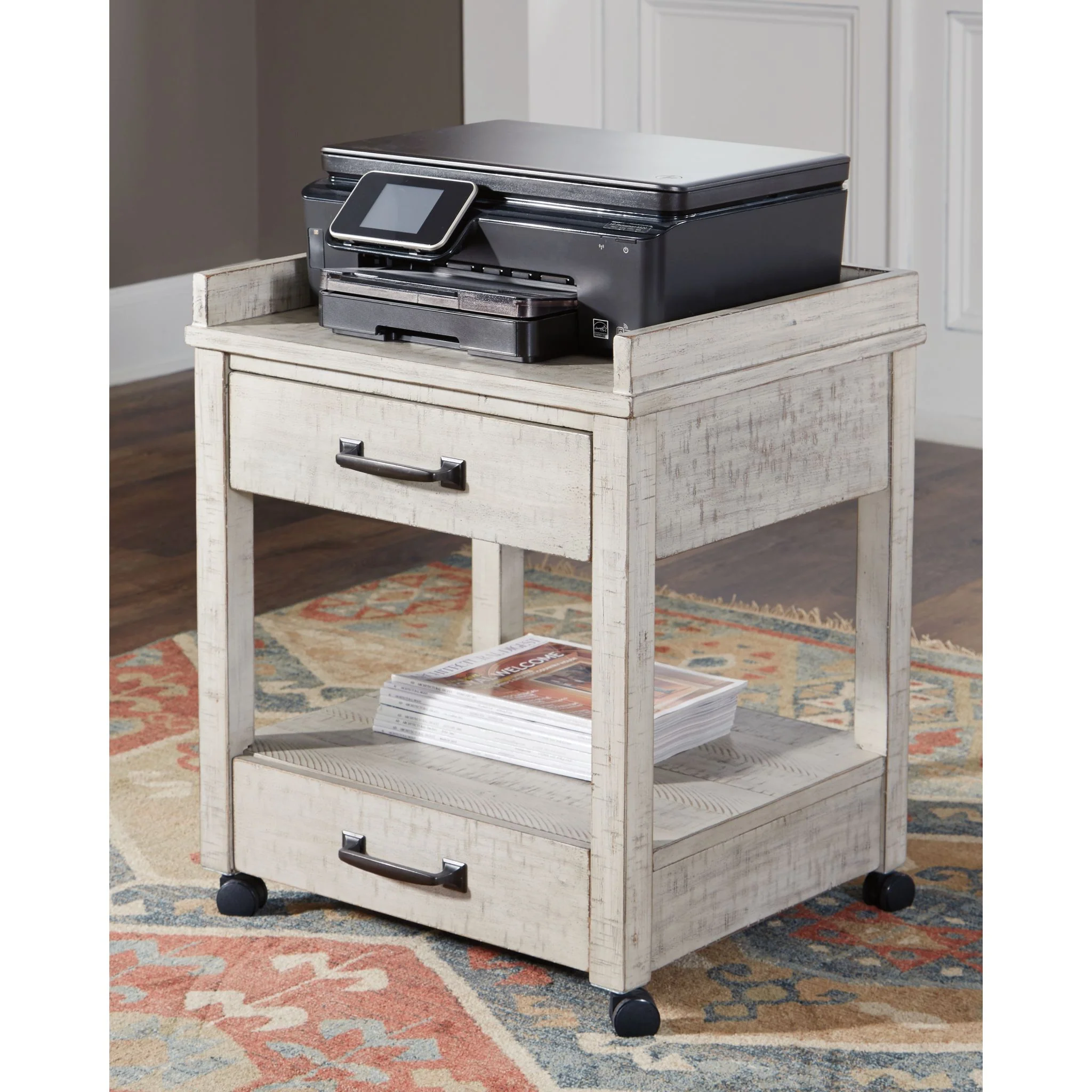 Carynhurst Printer Stand - Whitewash - Image 2