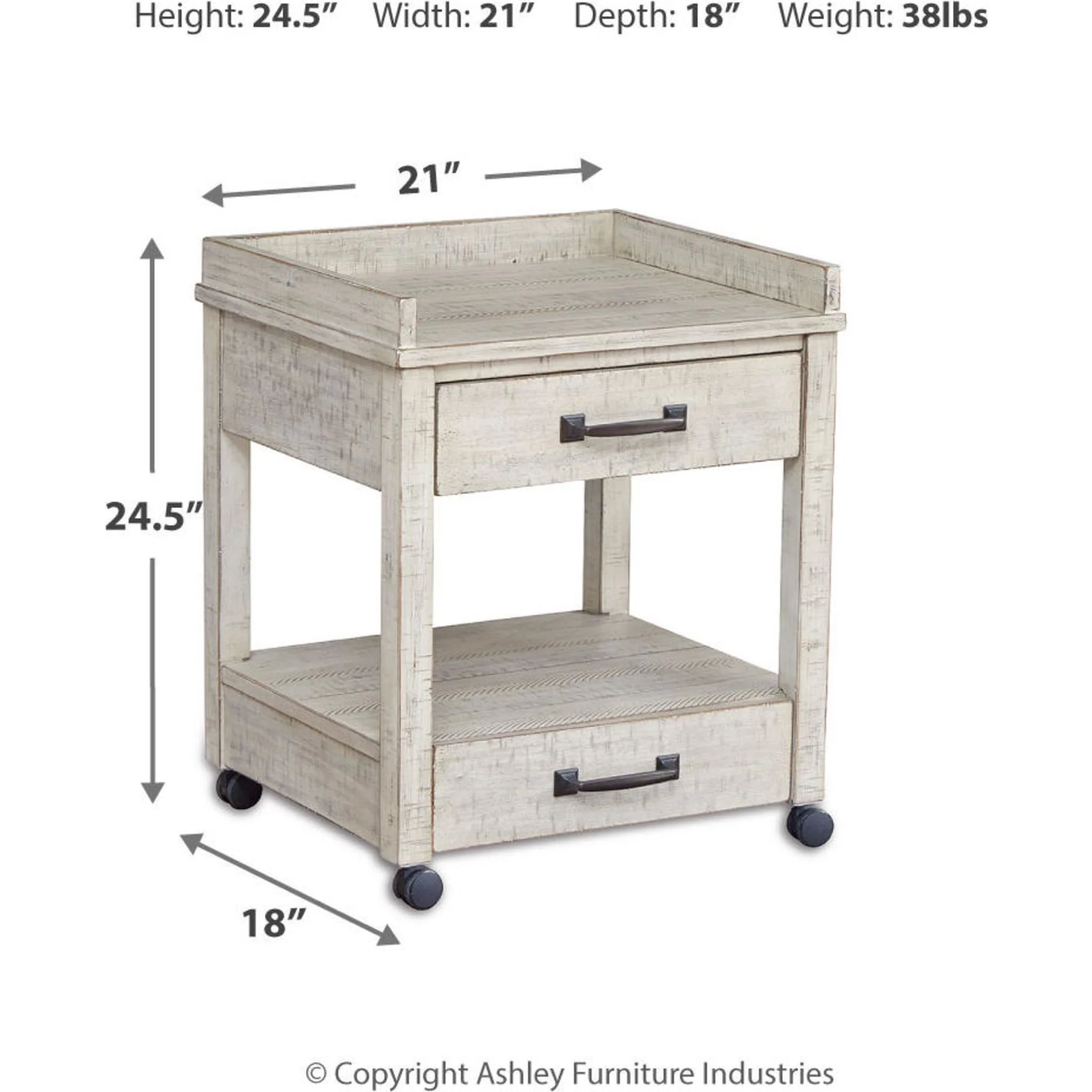 Carynhurst Printer Stand - Whitewash - Image 9