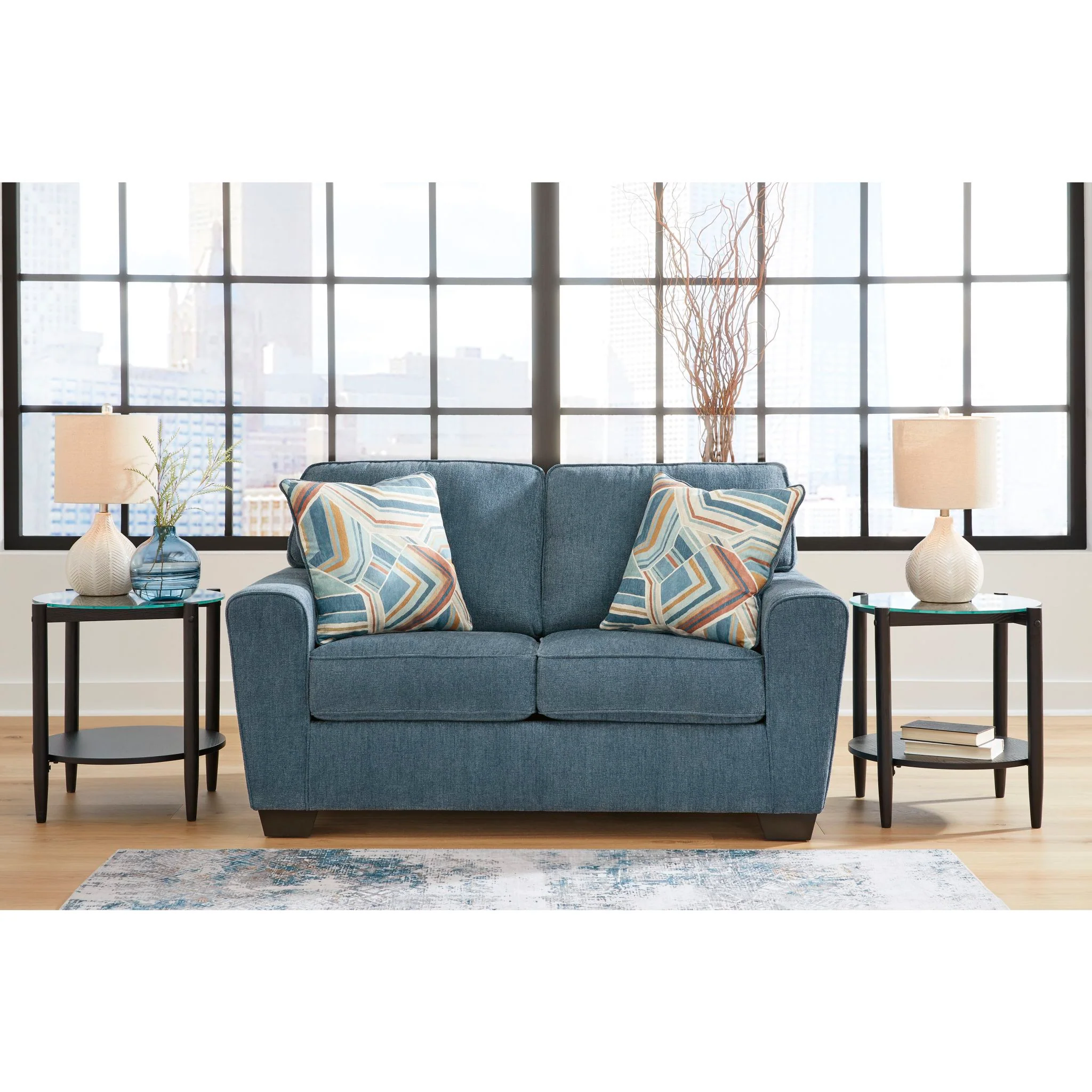 Cashton Loveseat - Blue - Image 2