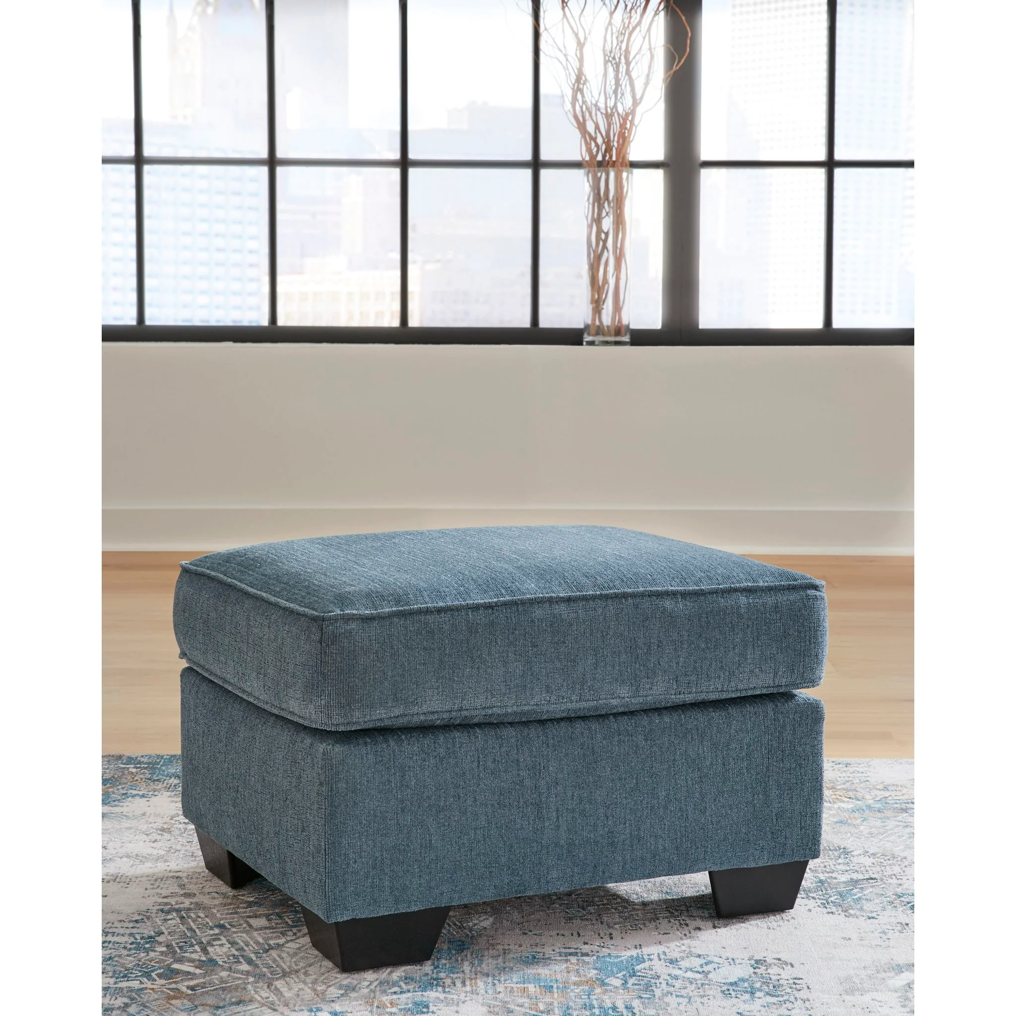 Cashton Ottoman - Blue - Image 2
