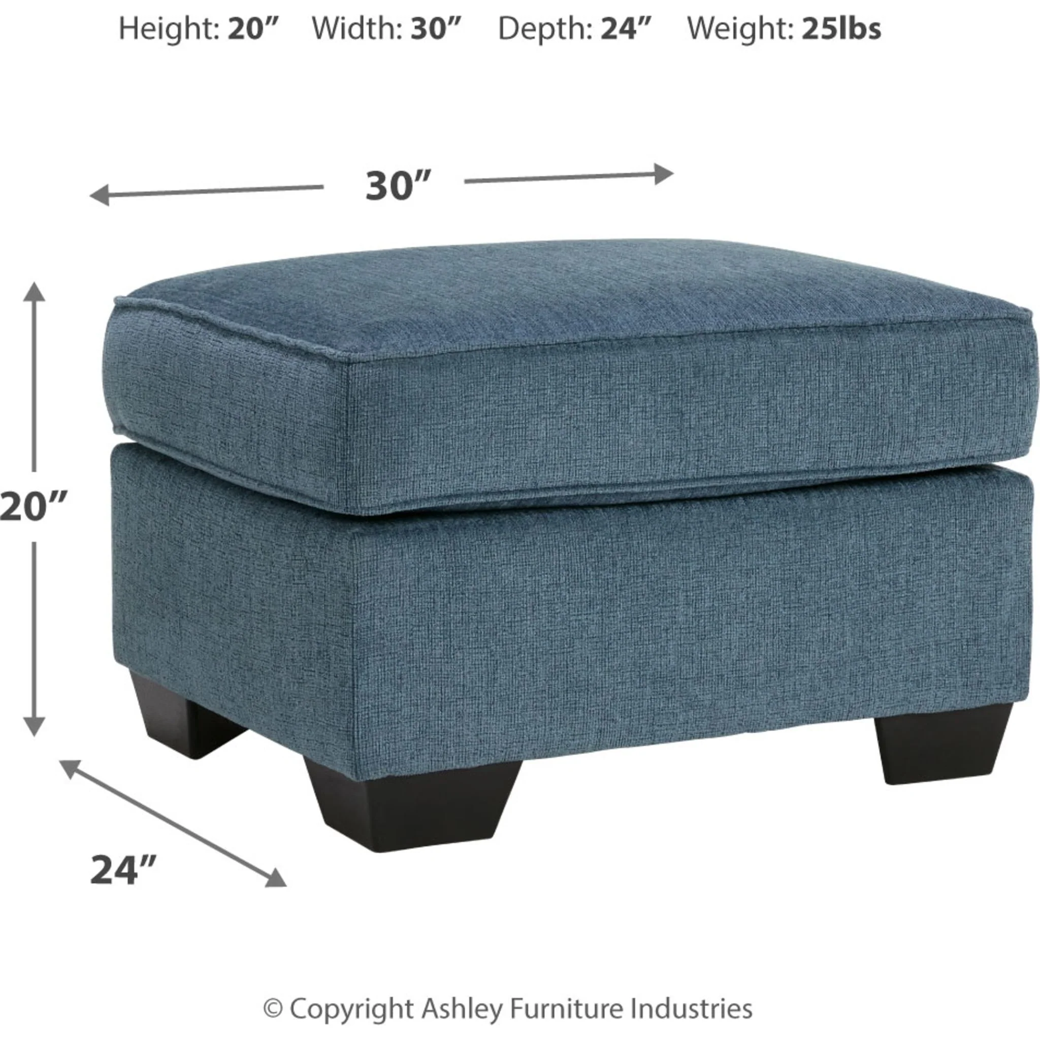 Cashton Ottoman - Blue - Image 7