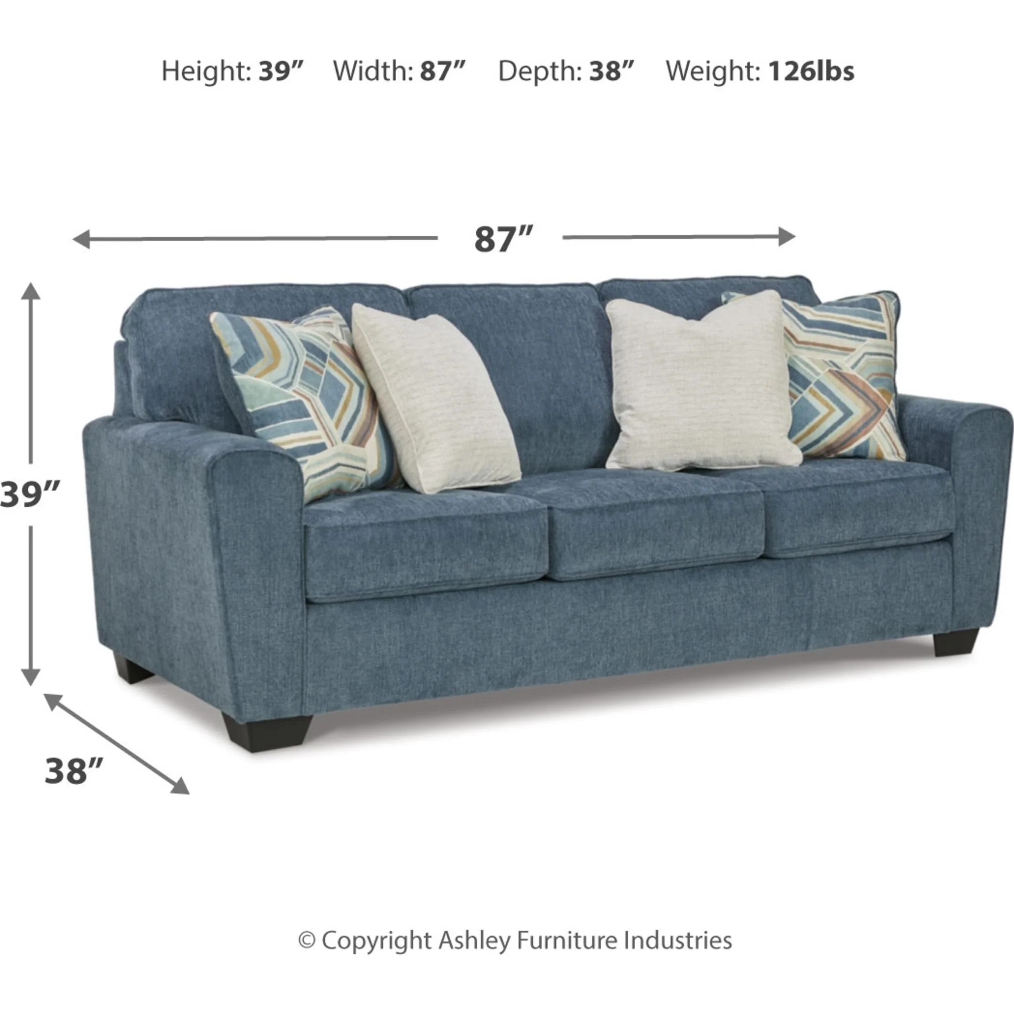 Cashton Sofa - Blue - Image 7