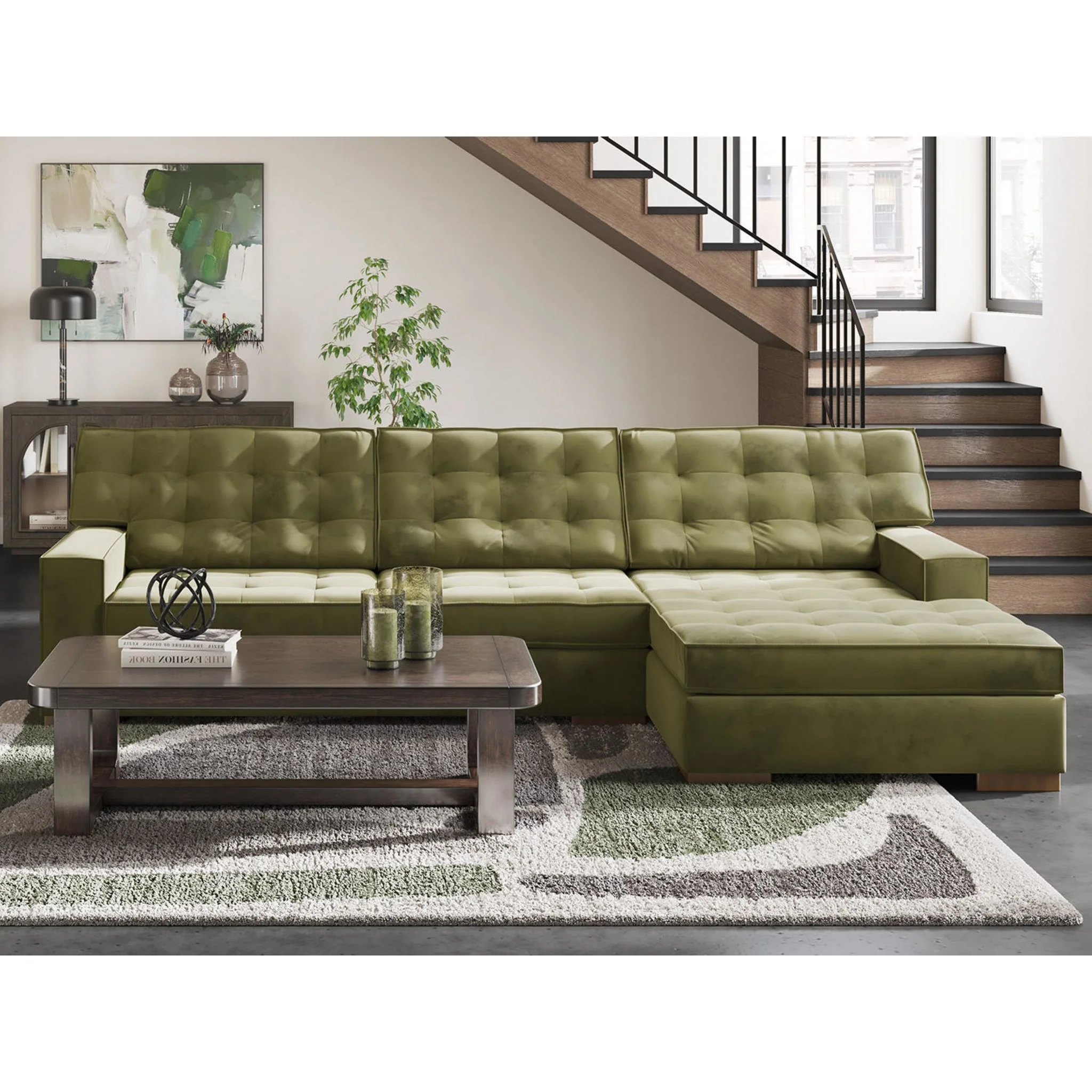 Caspian-Town 2 Piece Sectional with Chaise - Image 2