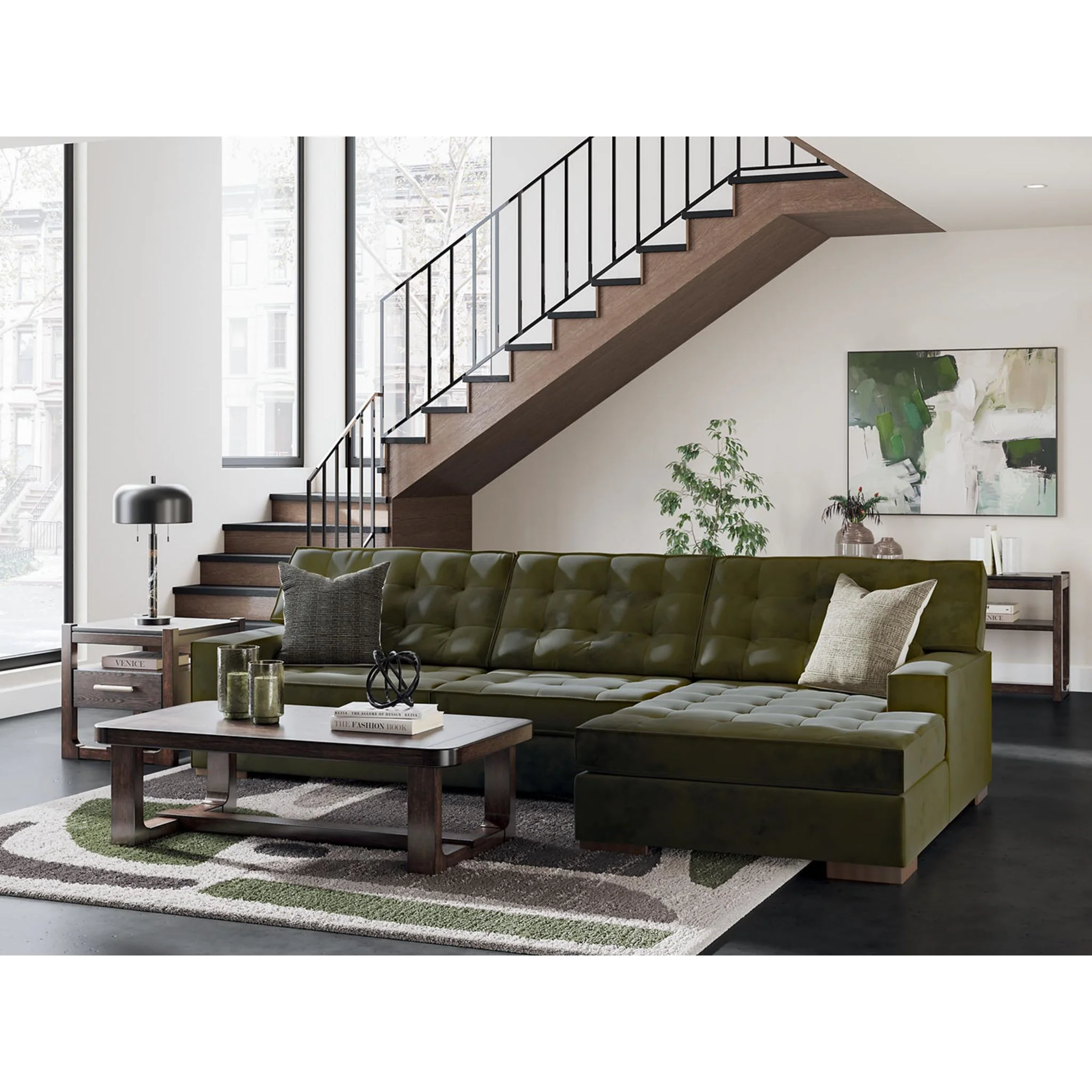 Caspian-Town 2 Piece Sectional with Chaise - Image 3