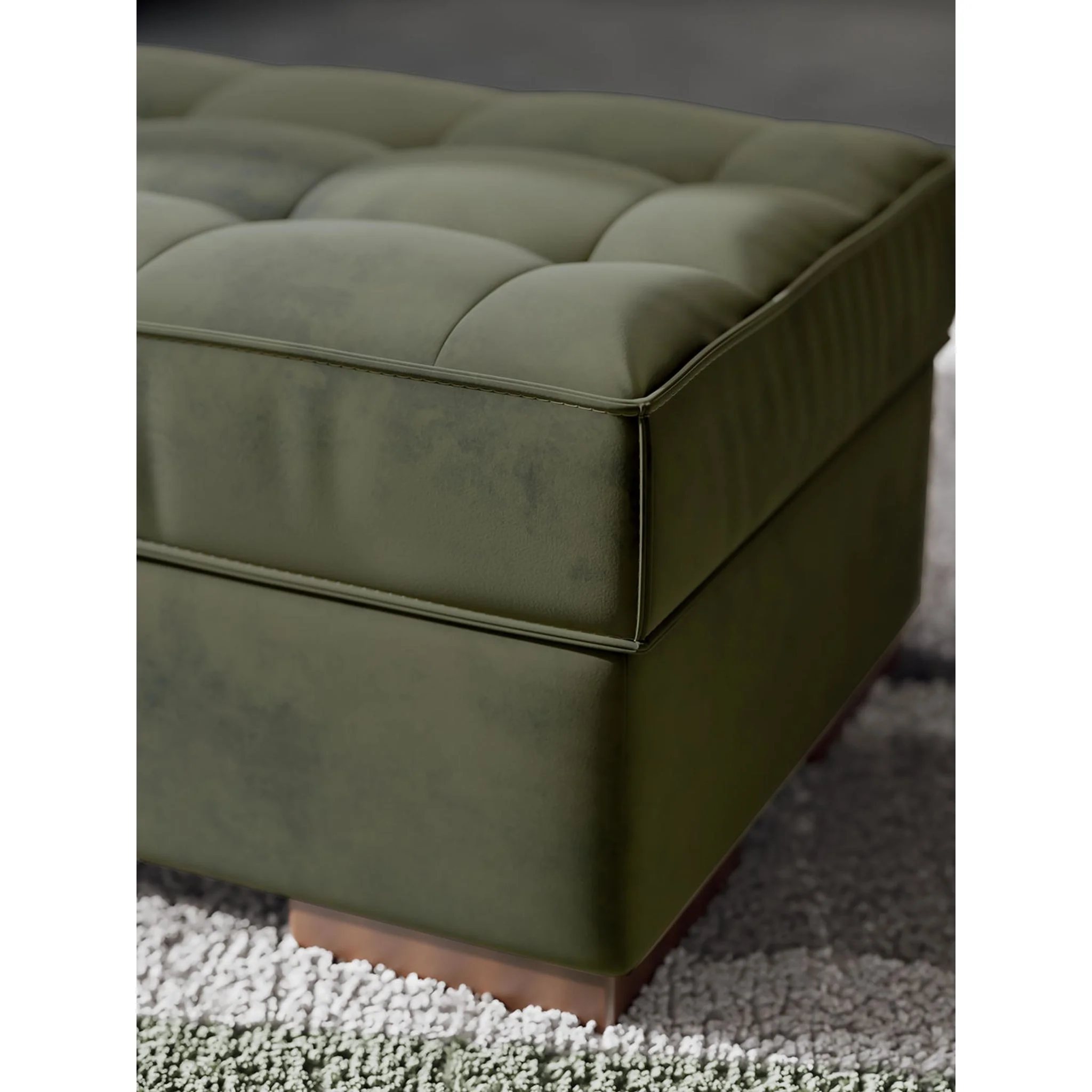 Caspian-Town Oversized Accent Ottoman - Olive - Image 4