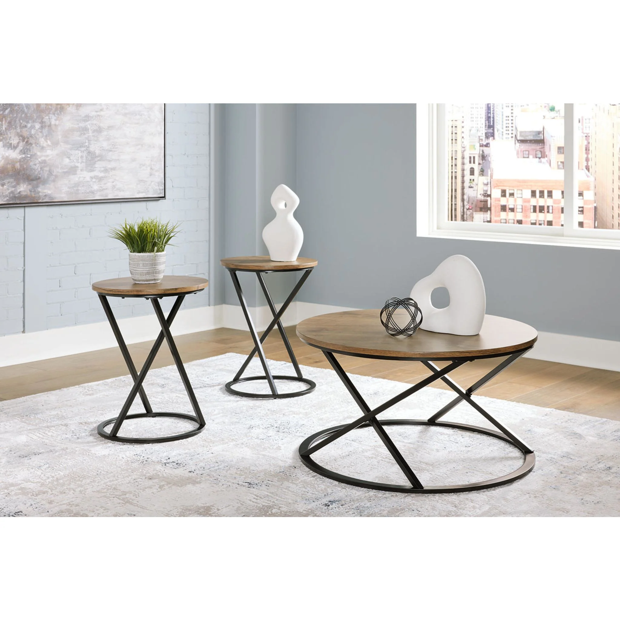 Cassbryn 3 Pack Tables - Brown/Black - Image 3