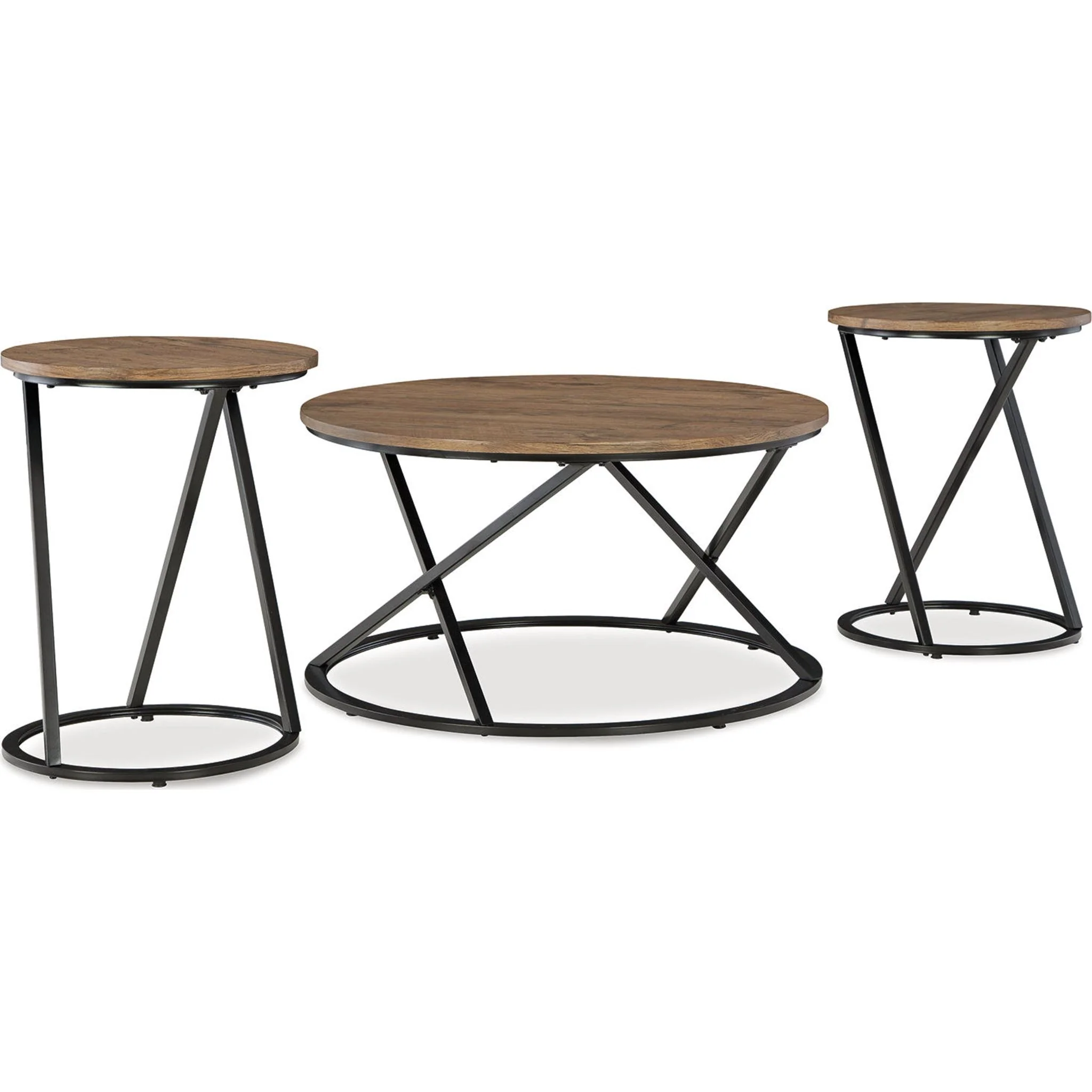 Cassbryn 3 Pack Tables - Brown/Black - Image 4