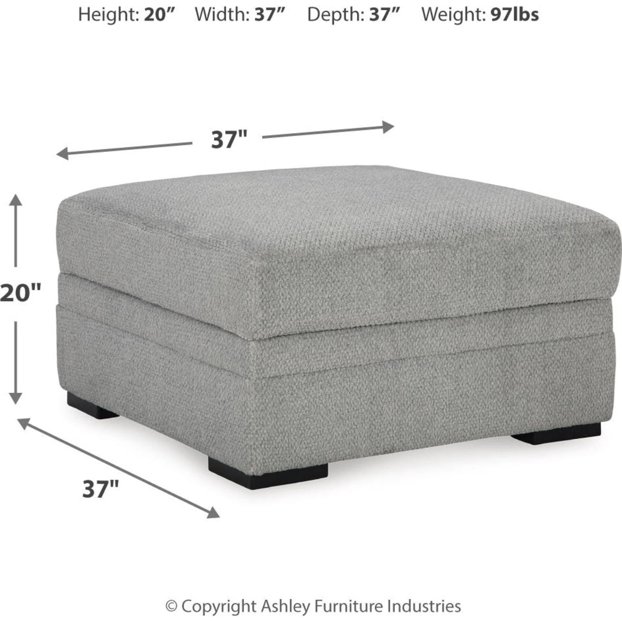 Casselbury Storage Ottoman - Cement - Image 11