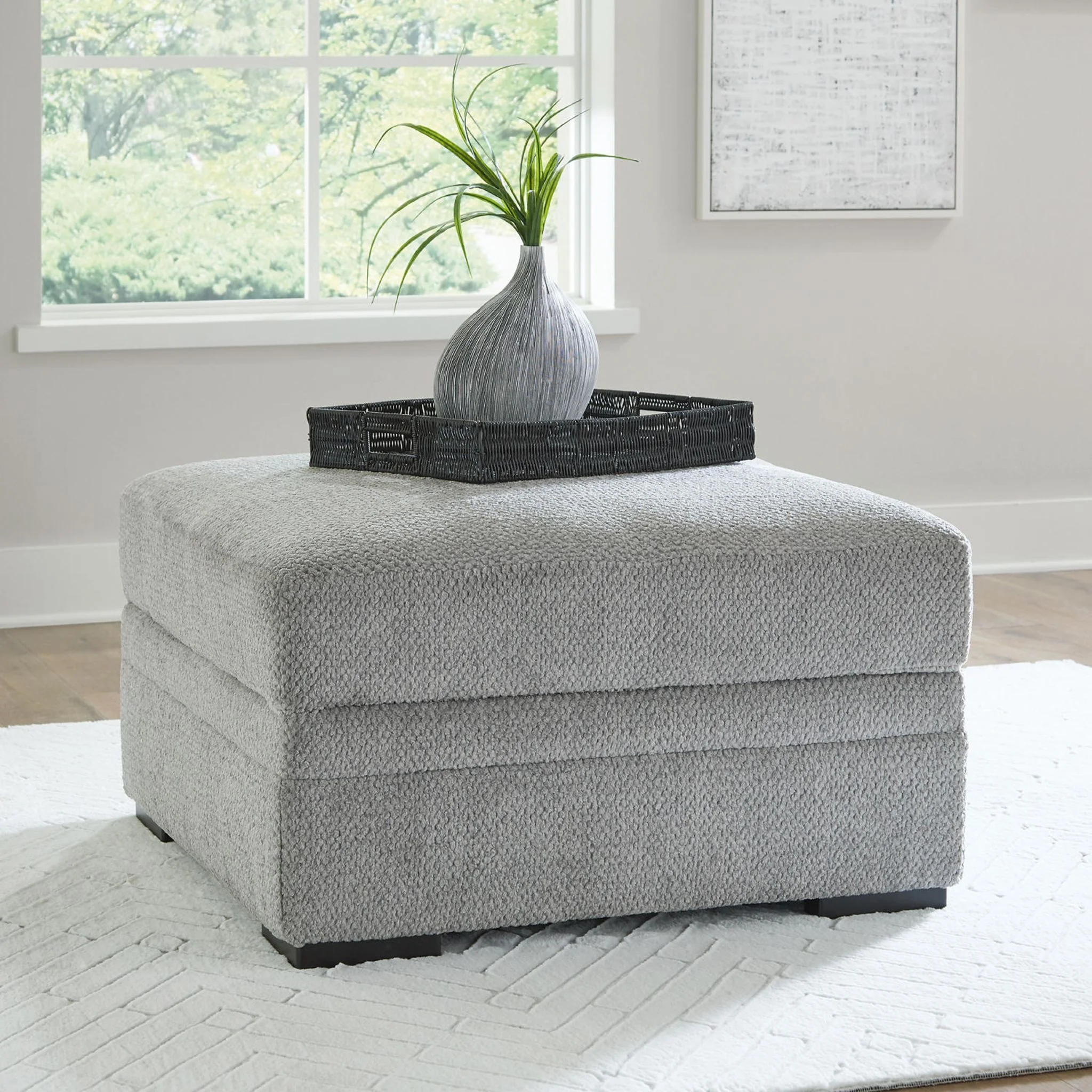 Casselbury Storage Ottoman - Cement - Image 2