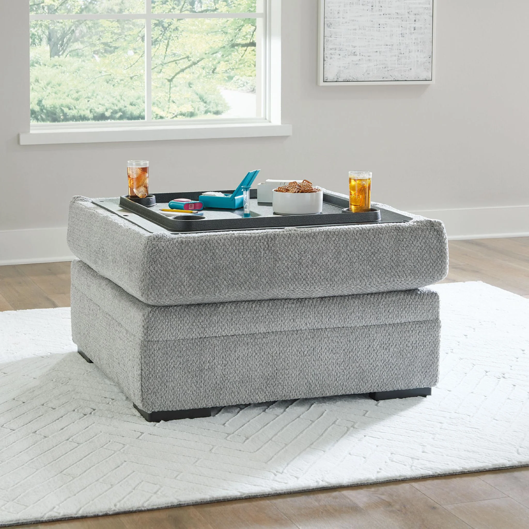 Casselbury Storage Ottoman - Cement - Image 9