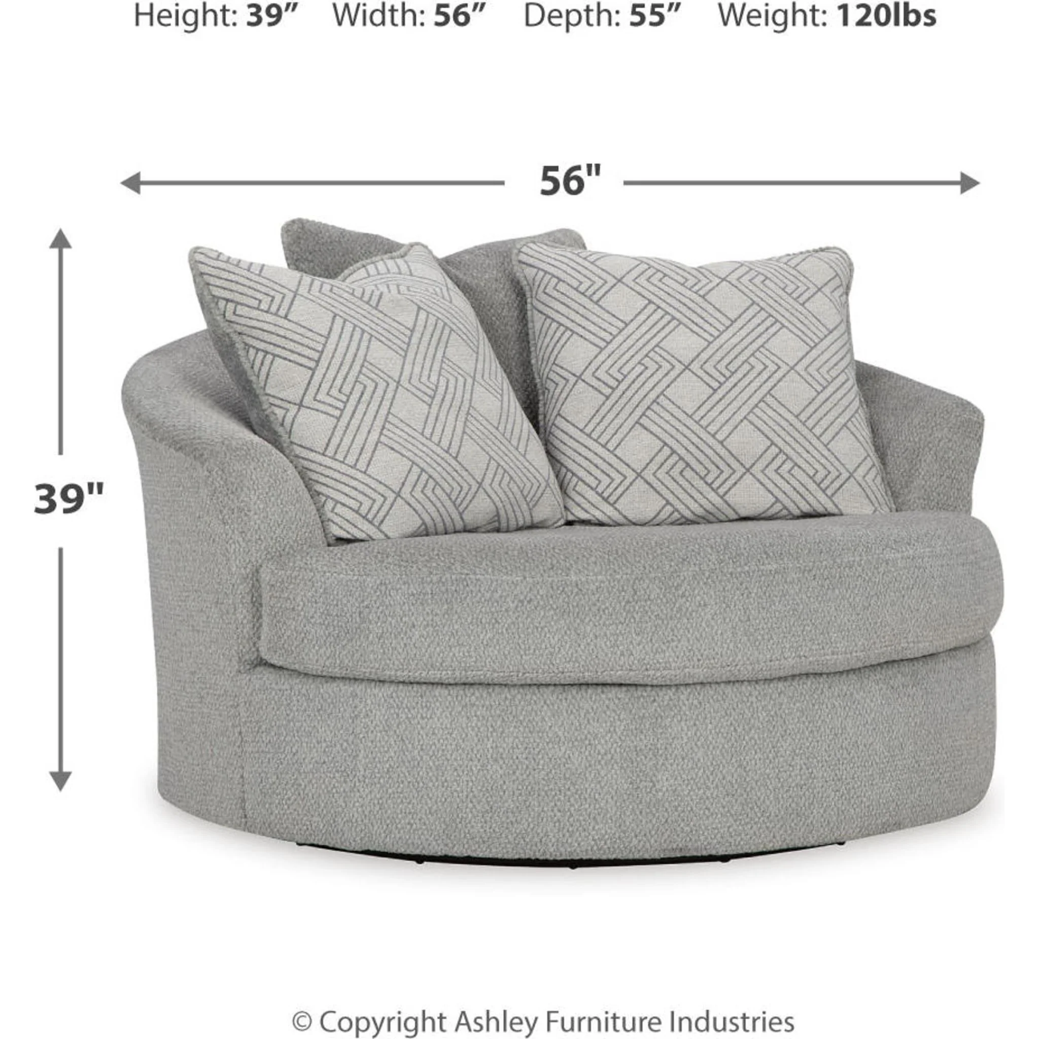 Casselbury Swivel Chair - Cement - Image 5