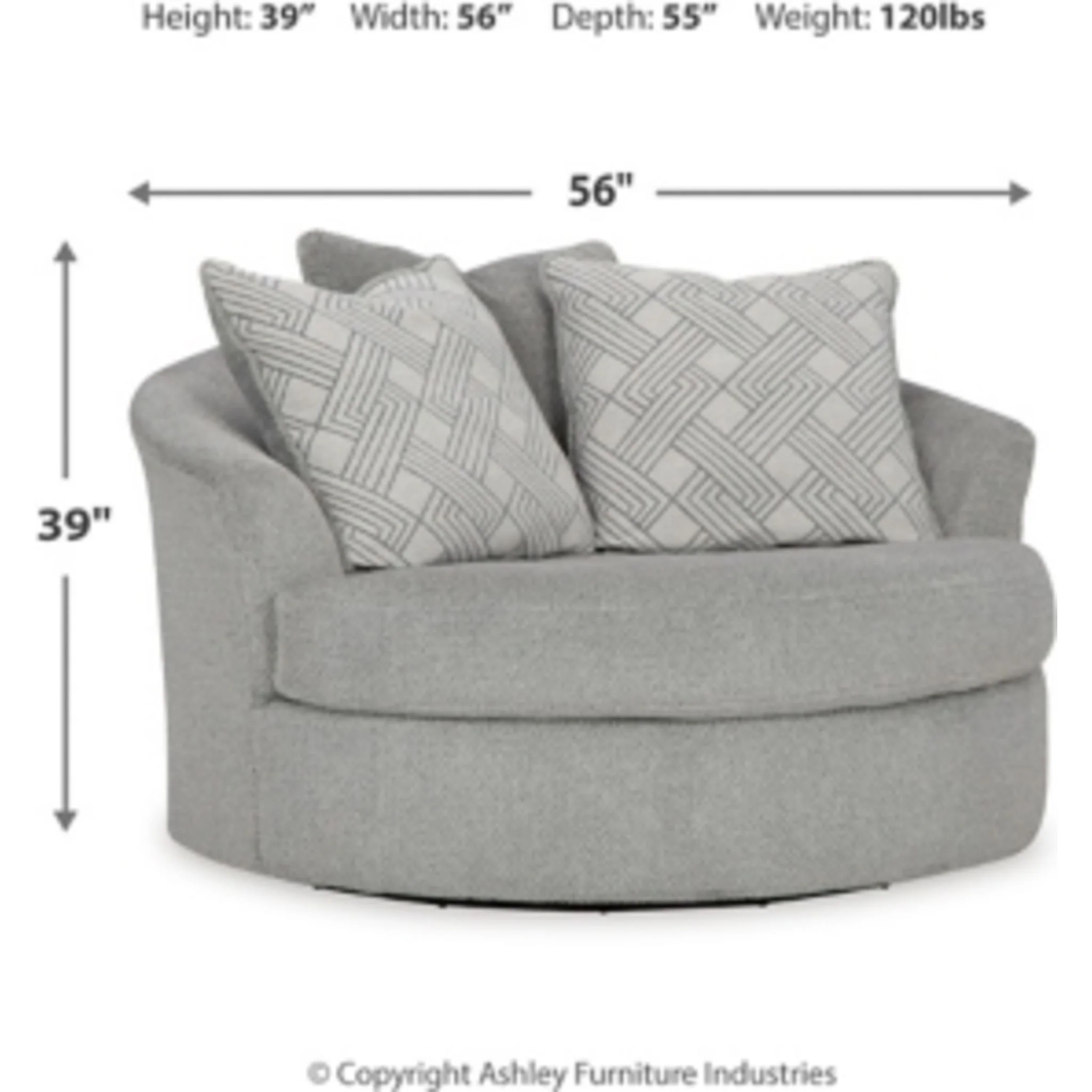 Casselbury Swivel Chair - Cement - Image 6