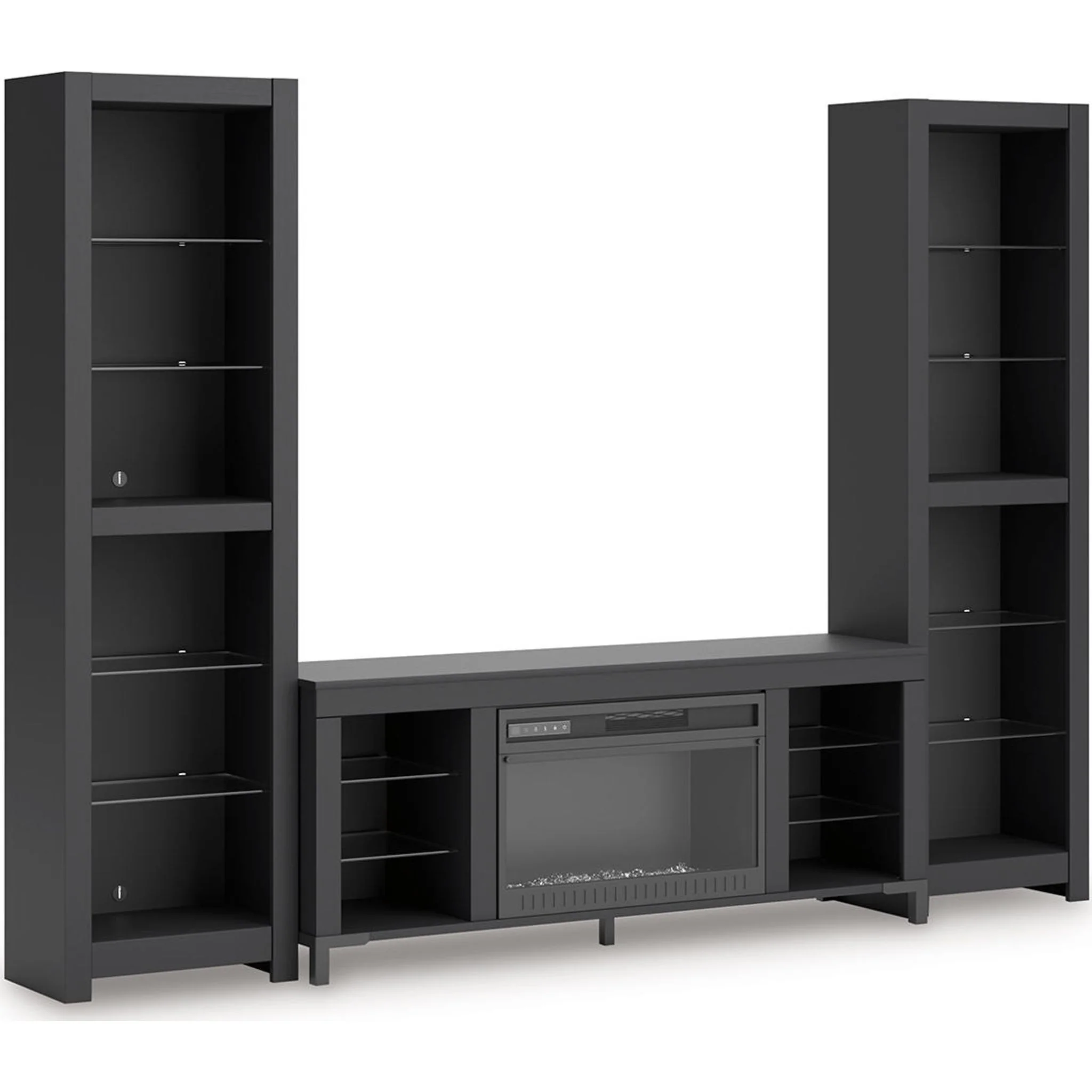 Cayberry Entertainment Unit with Fireplace - Black - Image 10