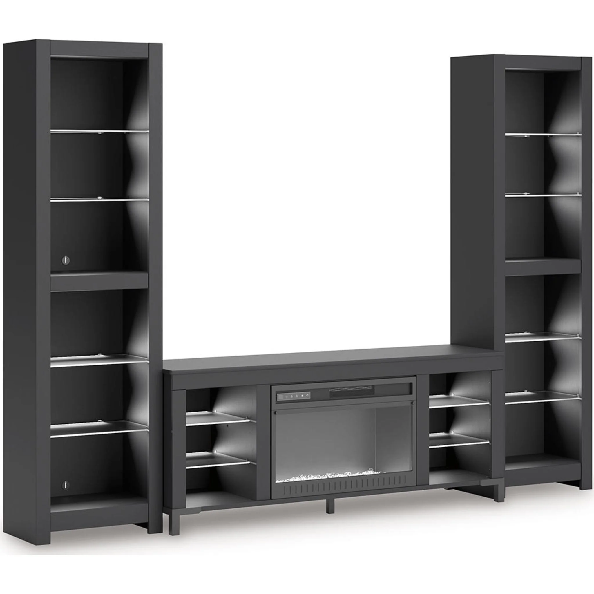 Cayberry Entertainment Unit with Fireplace - Black - Image 11