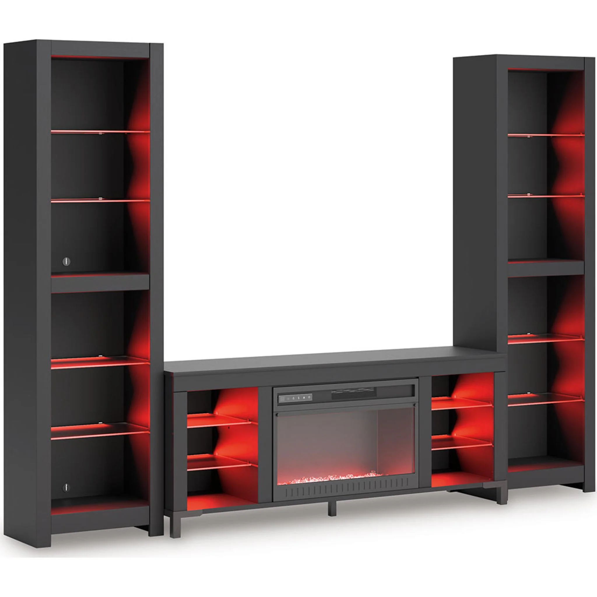 Cayberry Entertainment Unit with Fireplace - Black - Image 19
