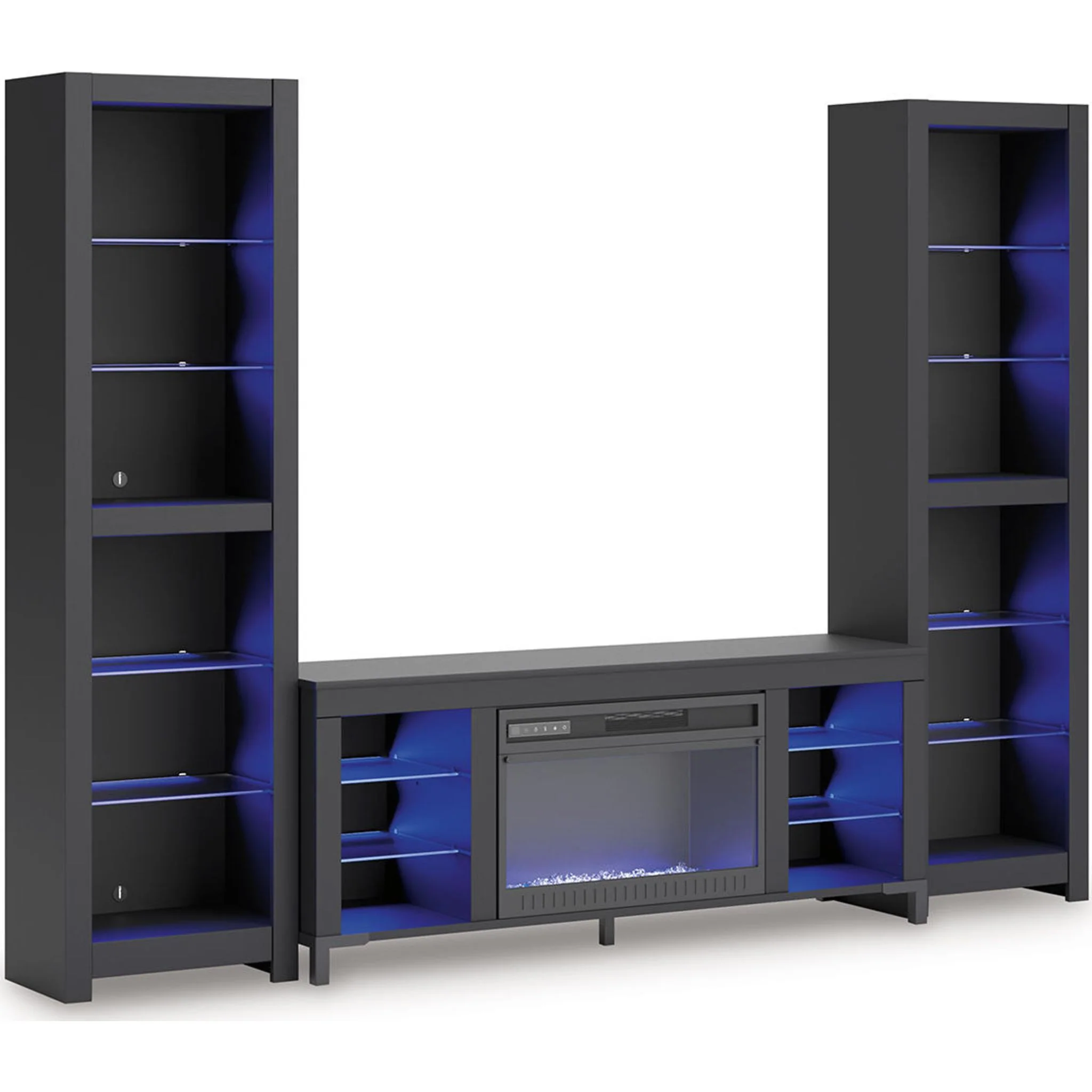 Cayberry Entertainment Unit with Fireplace - Black - Image 8