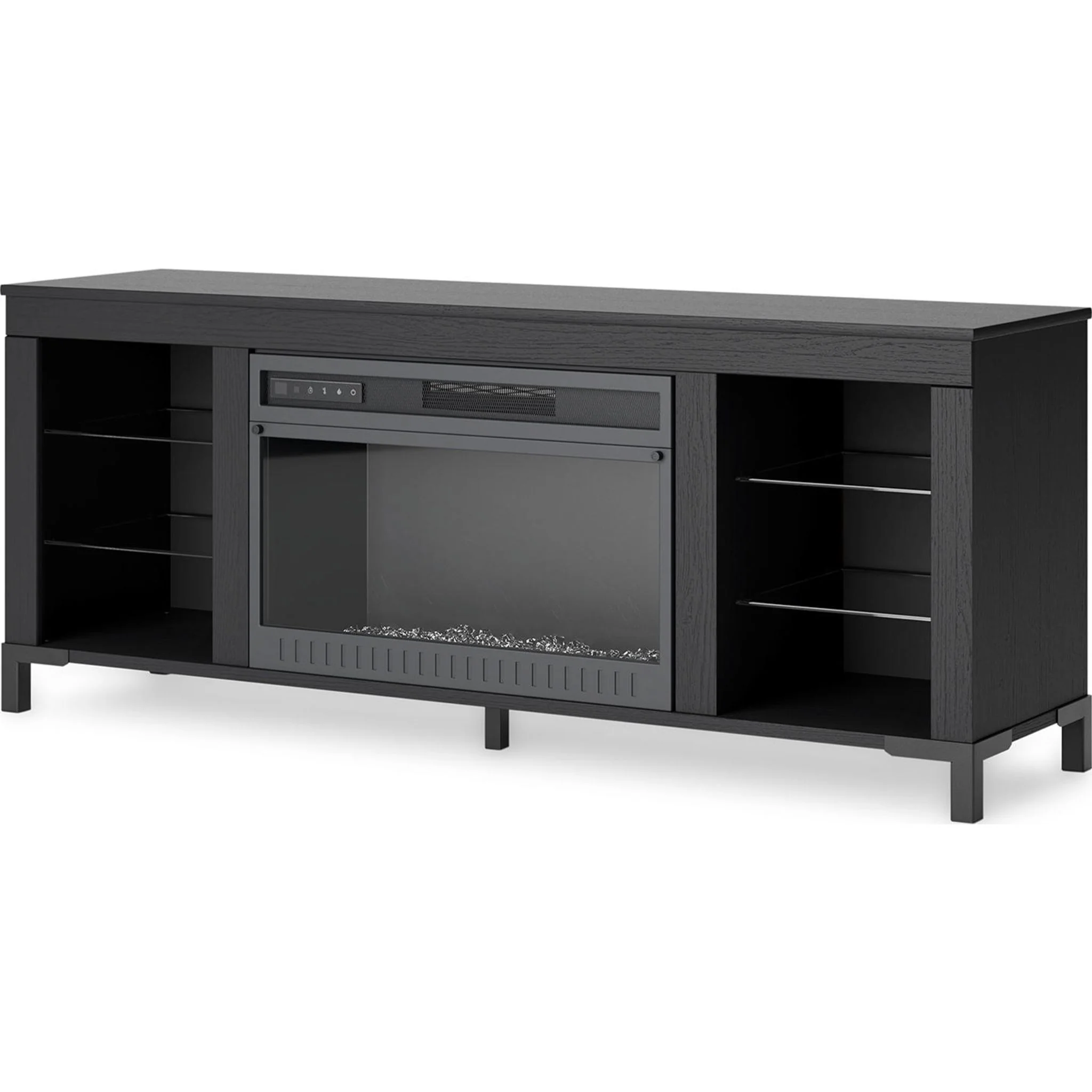 Cayberry TV Stand with Fireplace - Black - Image 5