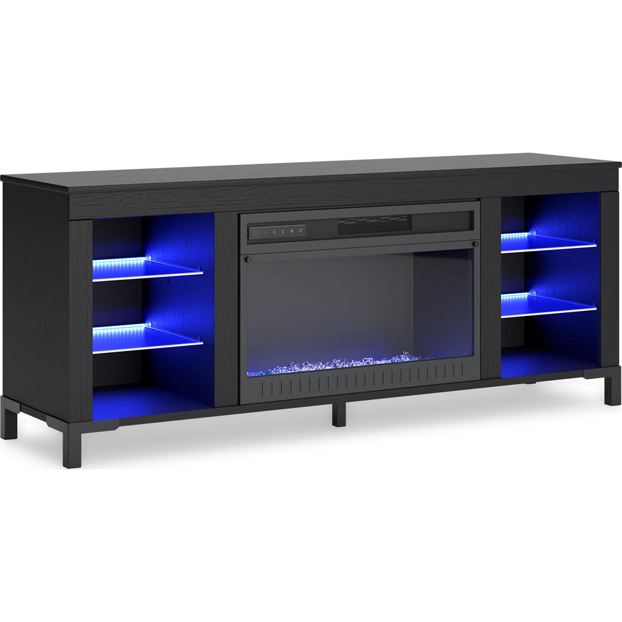 Cayberry TV Stand with Fireplace - Black - Image 6