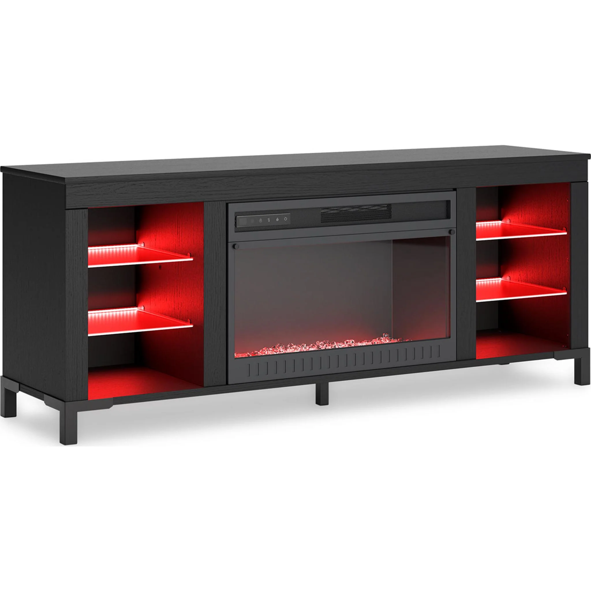 Cayberry TV Stand with Fireplace - Black - Image 7