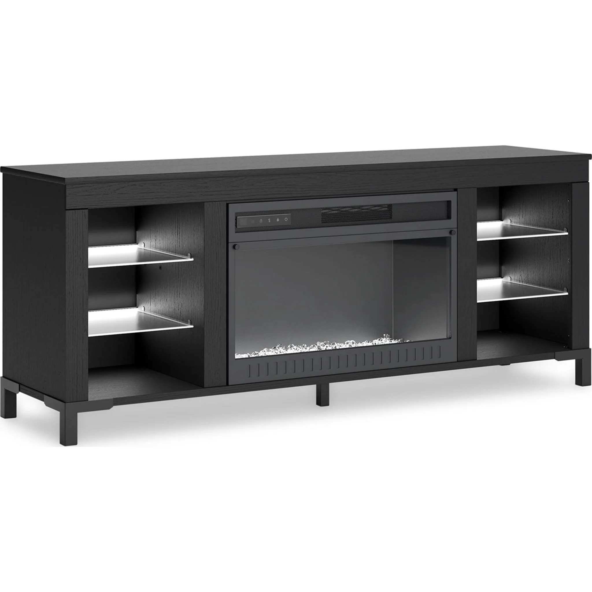 Cayberry TV Stand with Fireplace - Black - Image 8